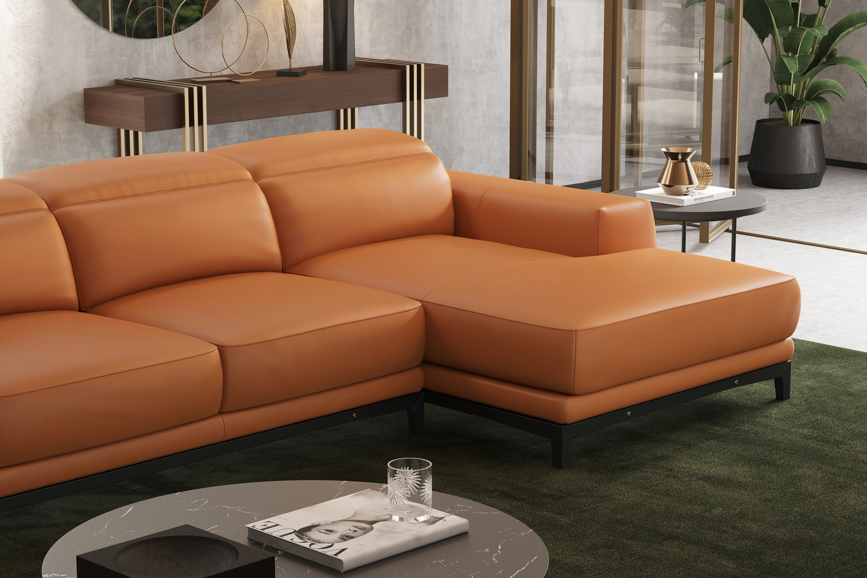 Valletta Leather Sectional Lounge