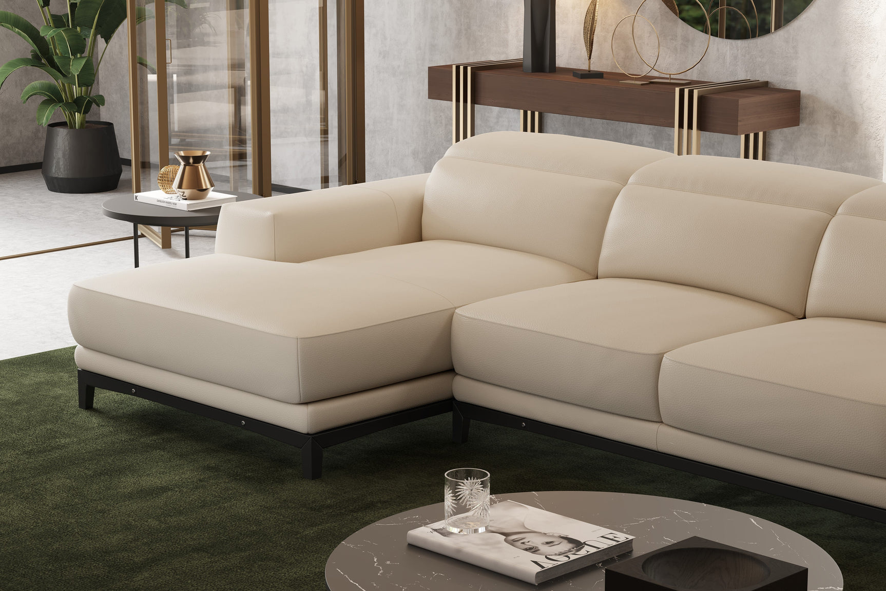 Valletta Leather Sectional Lounge