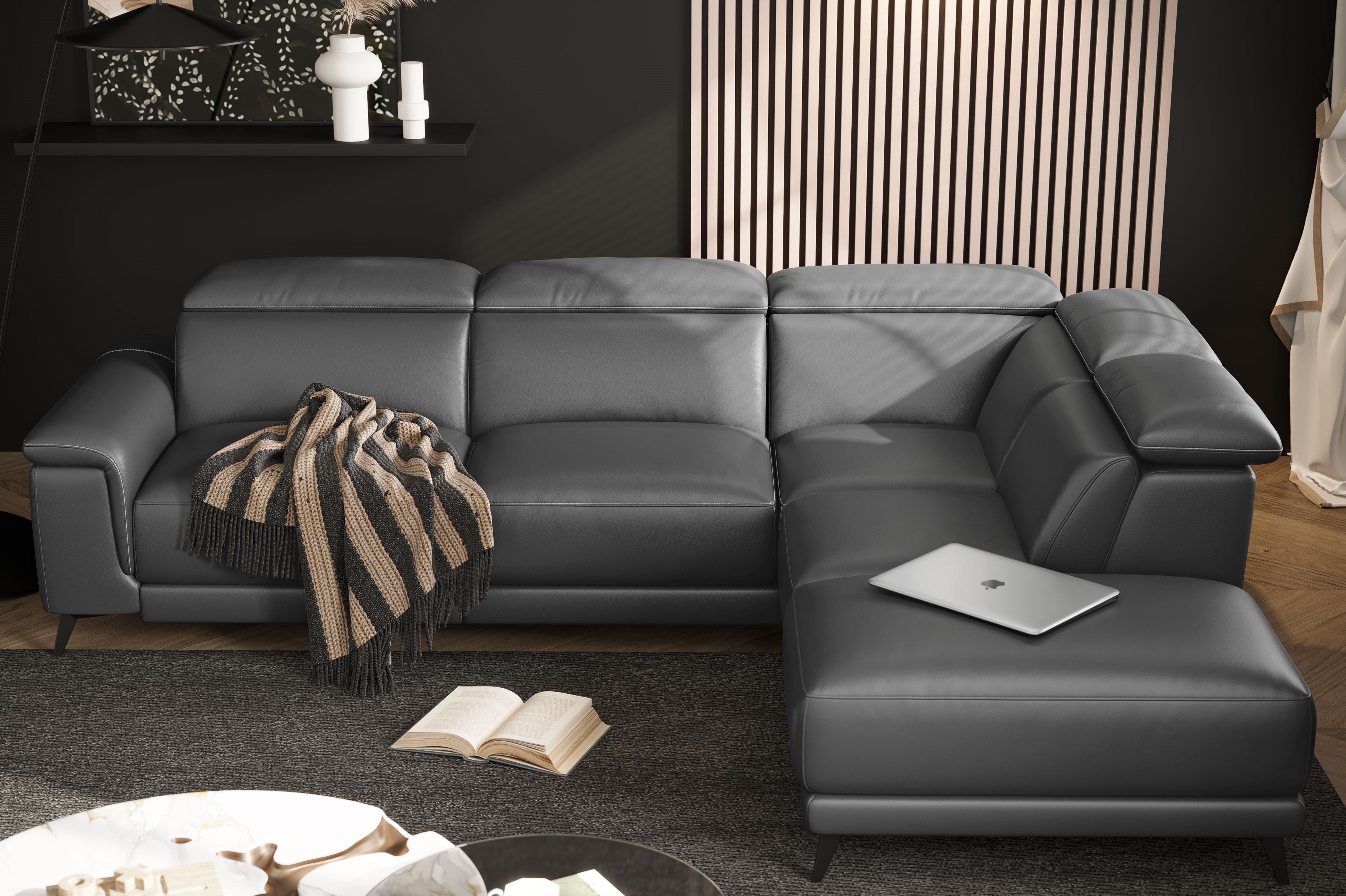 Pista Leather Reclining Sectional Lounge