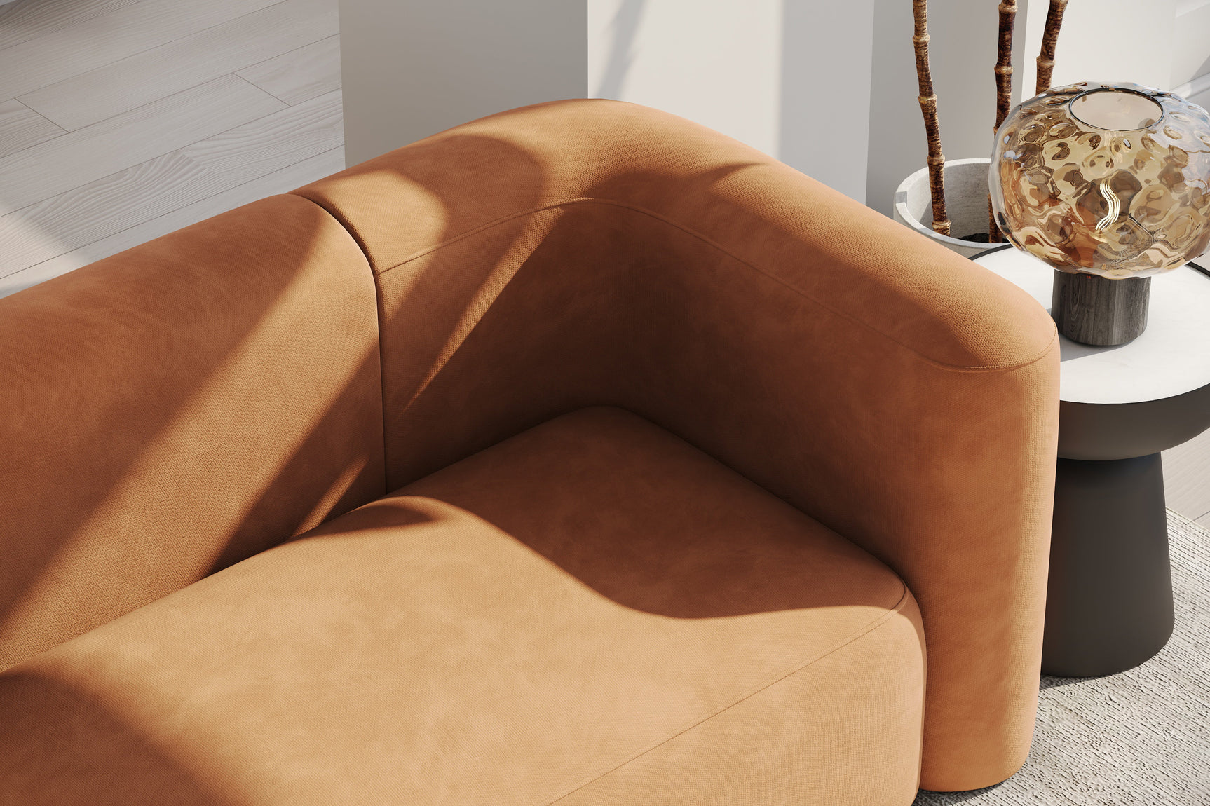 Jordyn Velvet Fabric Sectional Lounge