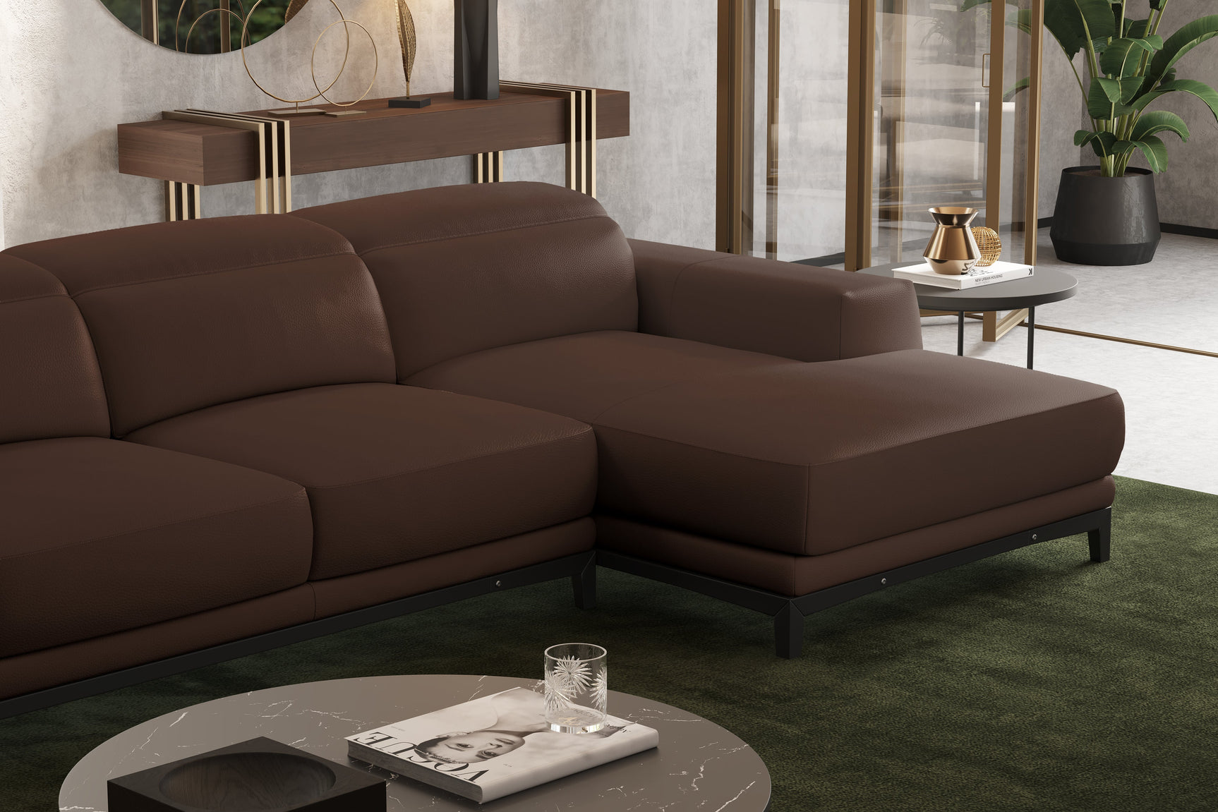 Valletta Leather Sectional Lounge