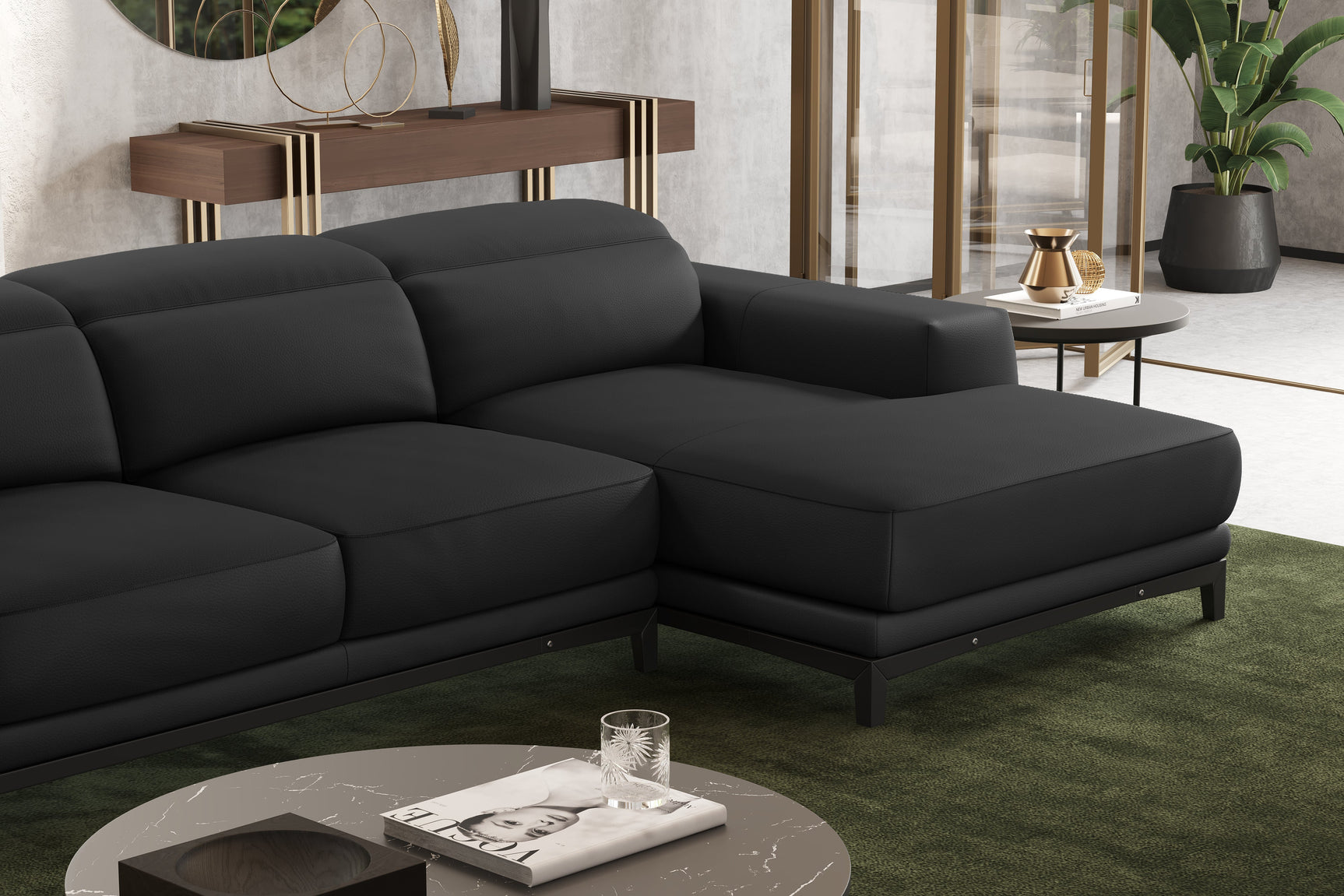 Valletta Leather Sectional Lounge