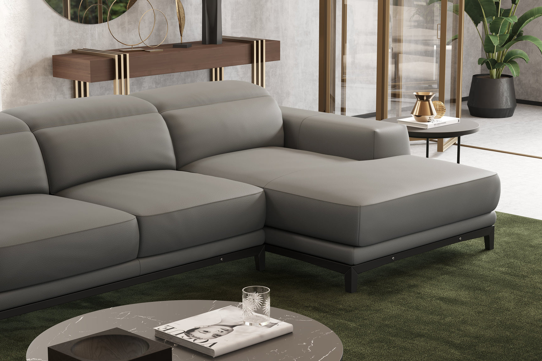 Valletta Leather Sectional Lounge