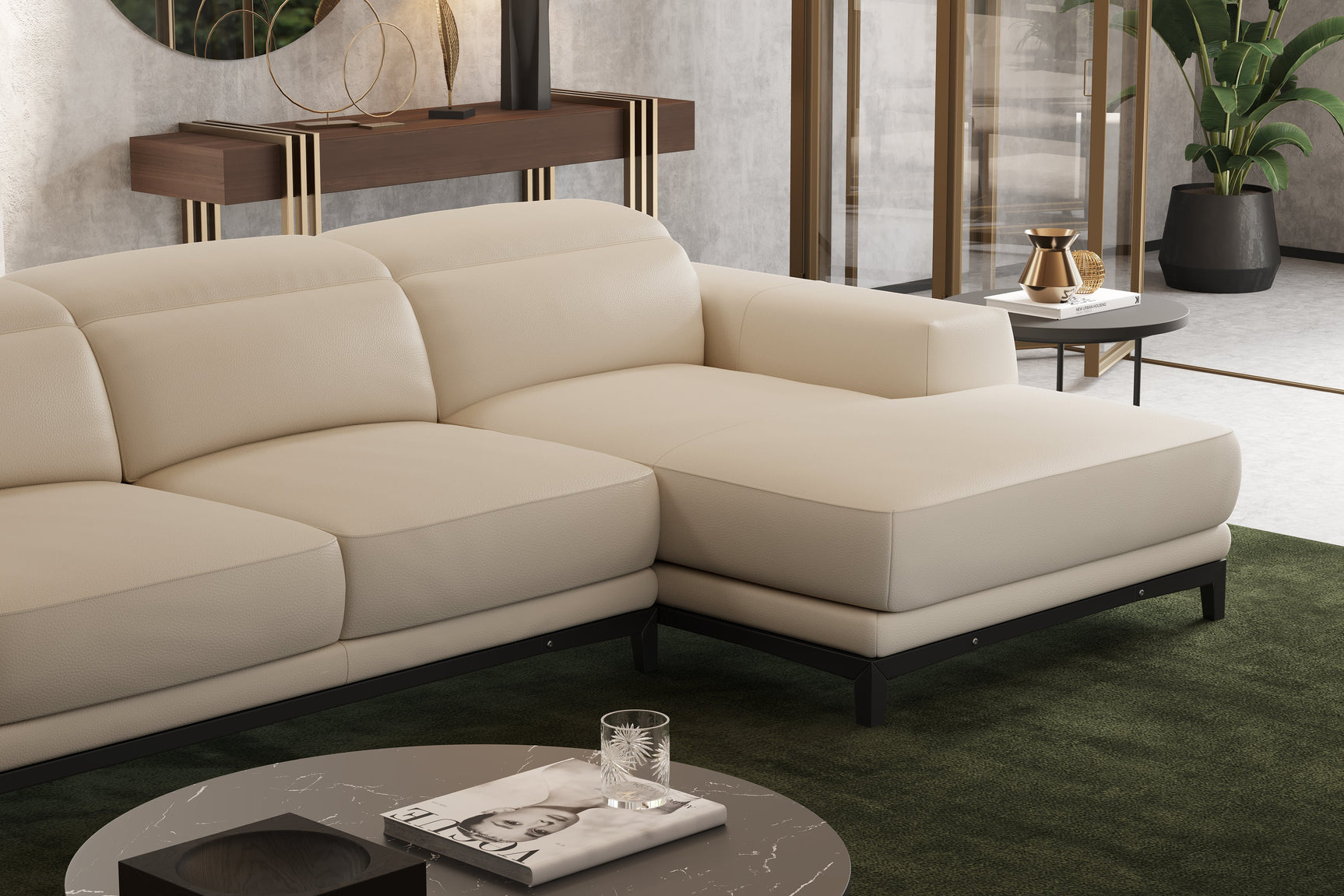 Valletta Leather Sectional Lounge