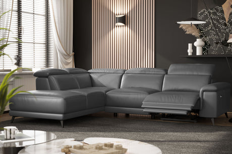 Pista Leather Reclining Sectional Lounge