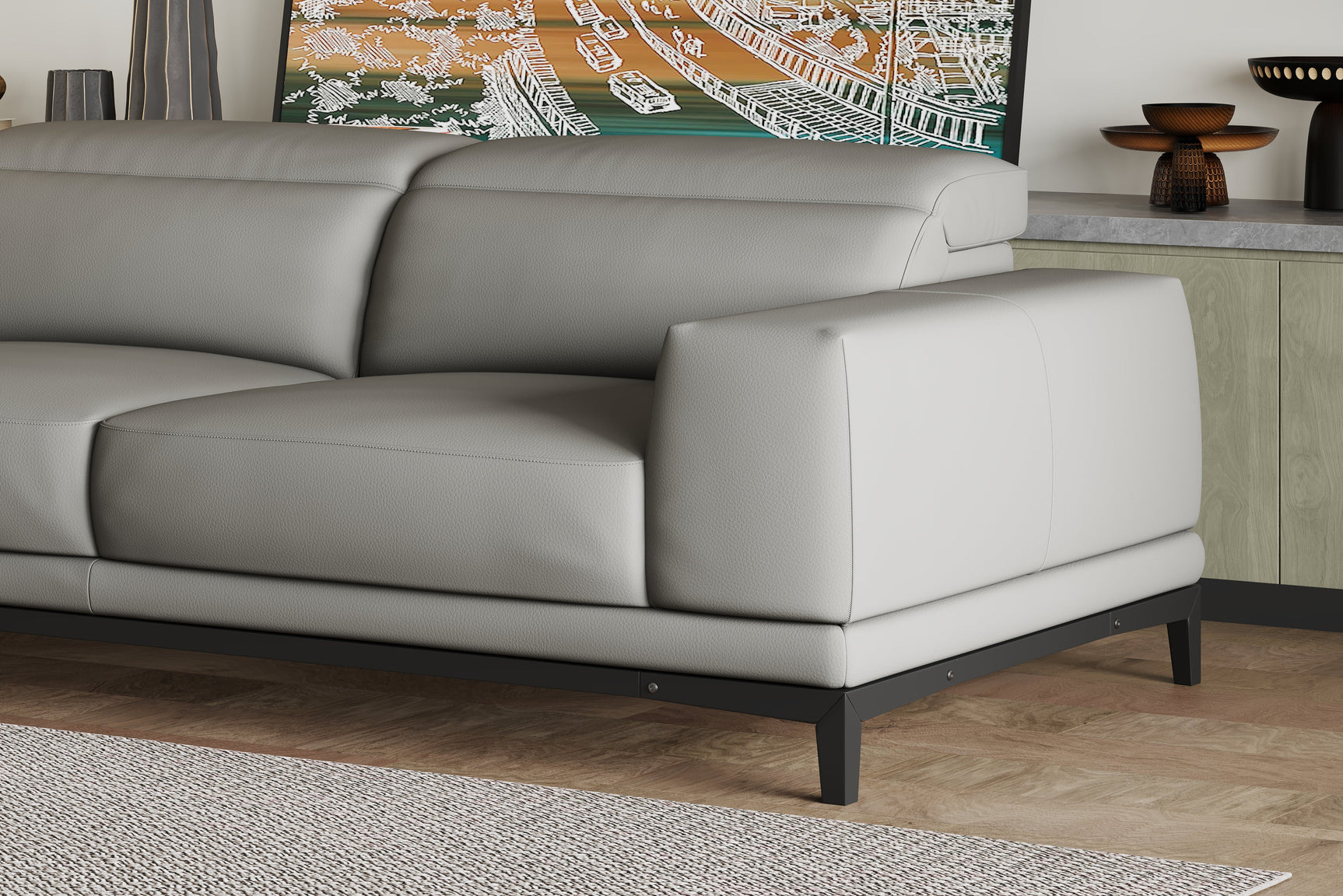 Valletta Leather Sectional Lounge