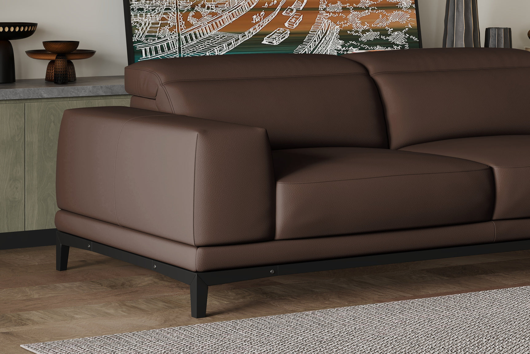 Valletta Leather Sectional Lounge