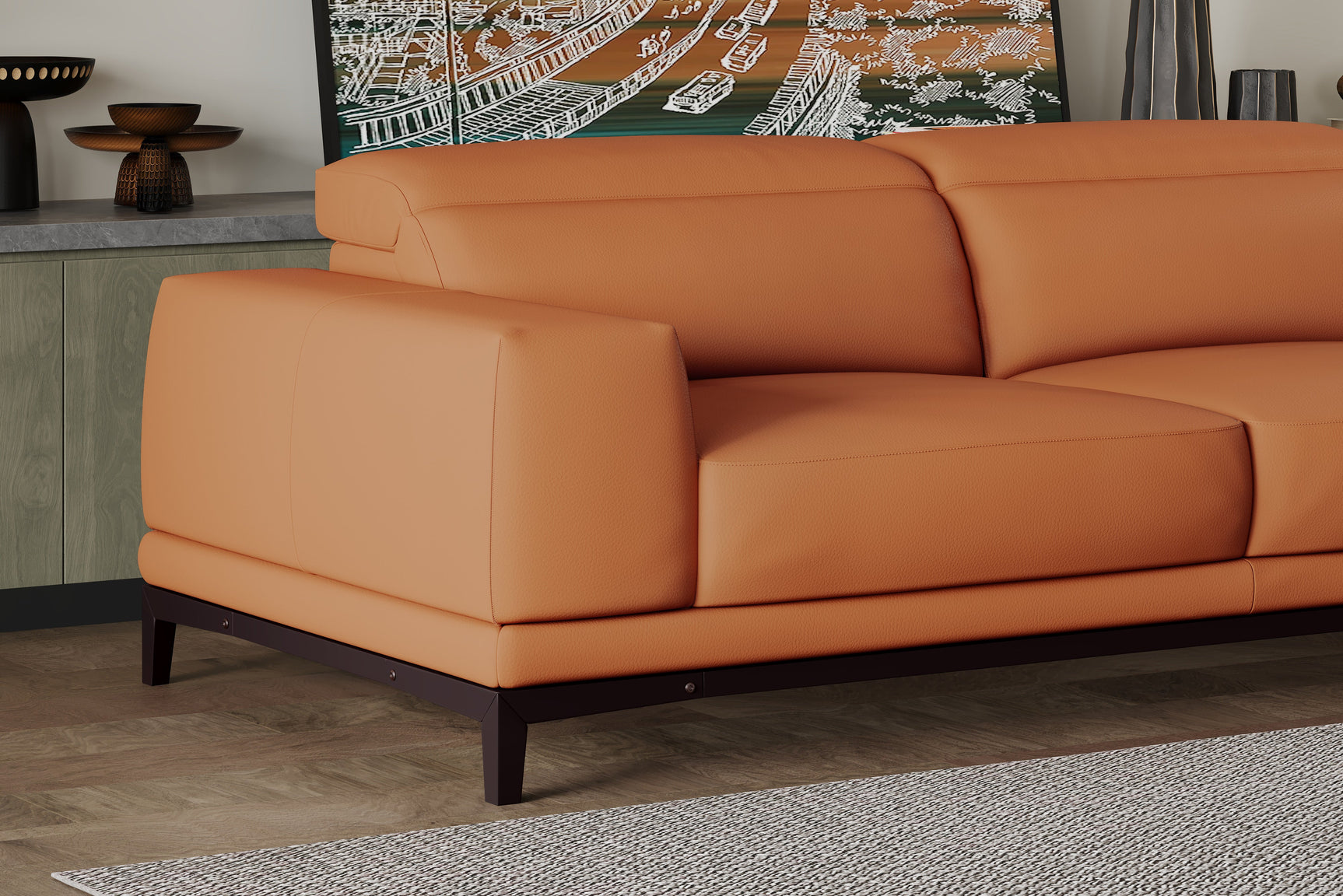Valletta Leather Sectional Lounge