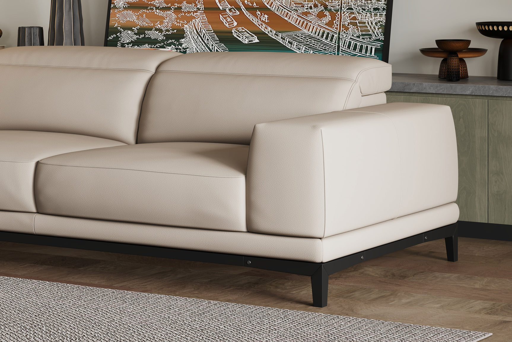 Valletta Leather Sectional Lounge