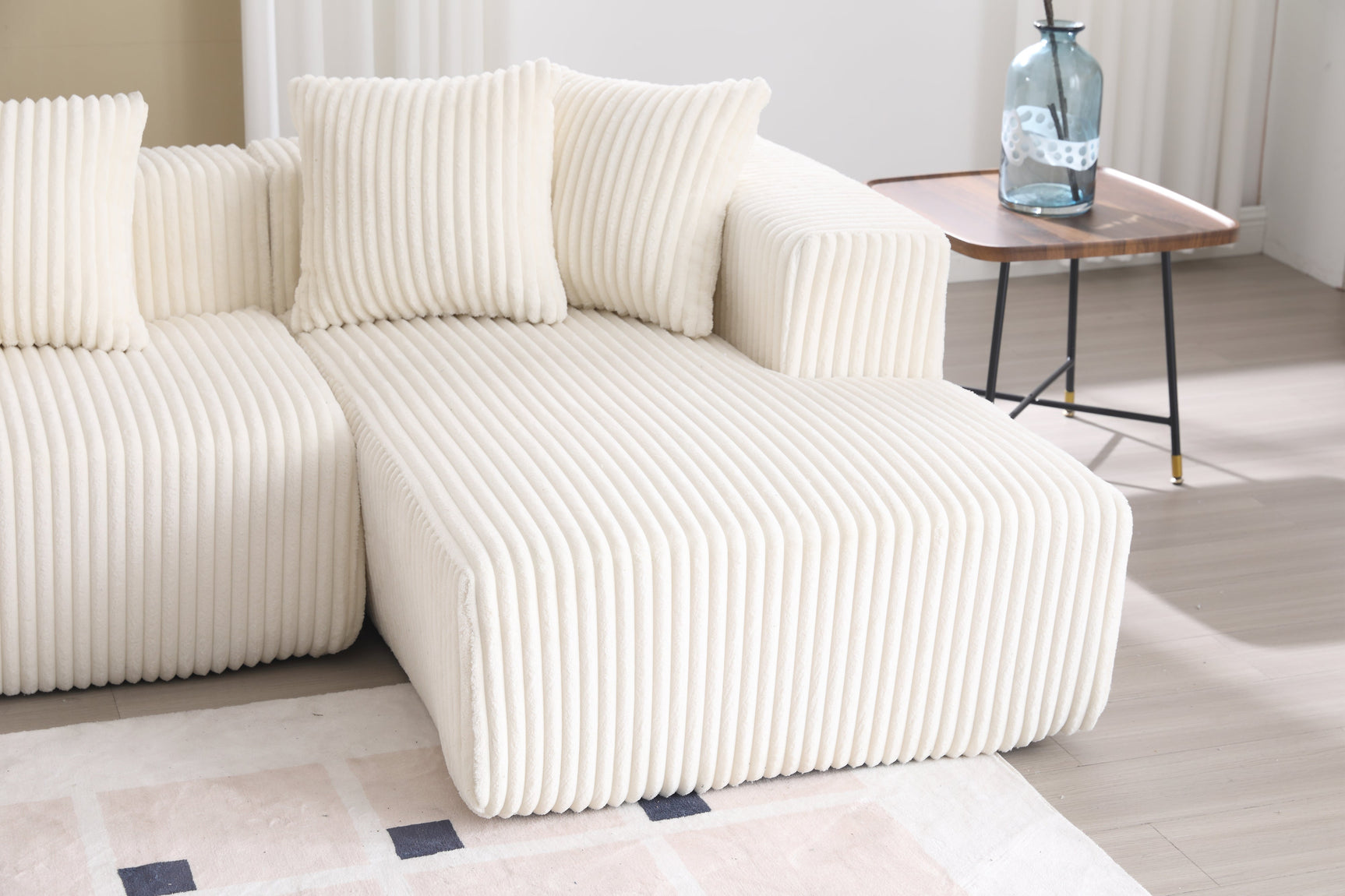 Alexus Corduroy Fabric Sectional Lounge