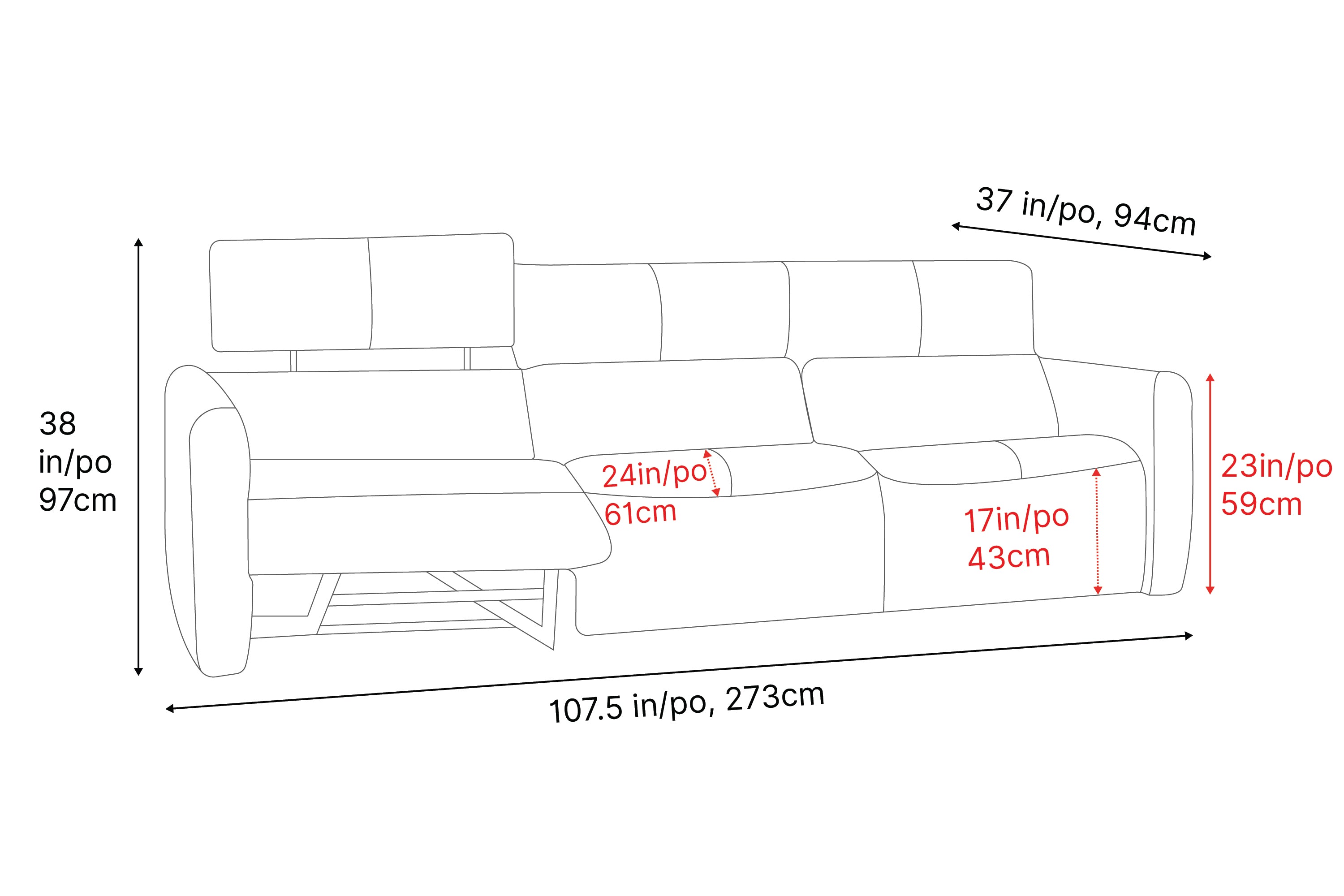 Alessia Leather Recliner Lounge
