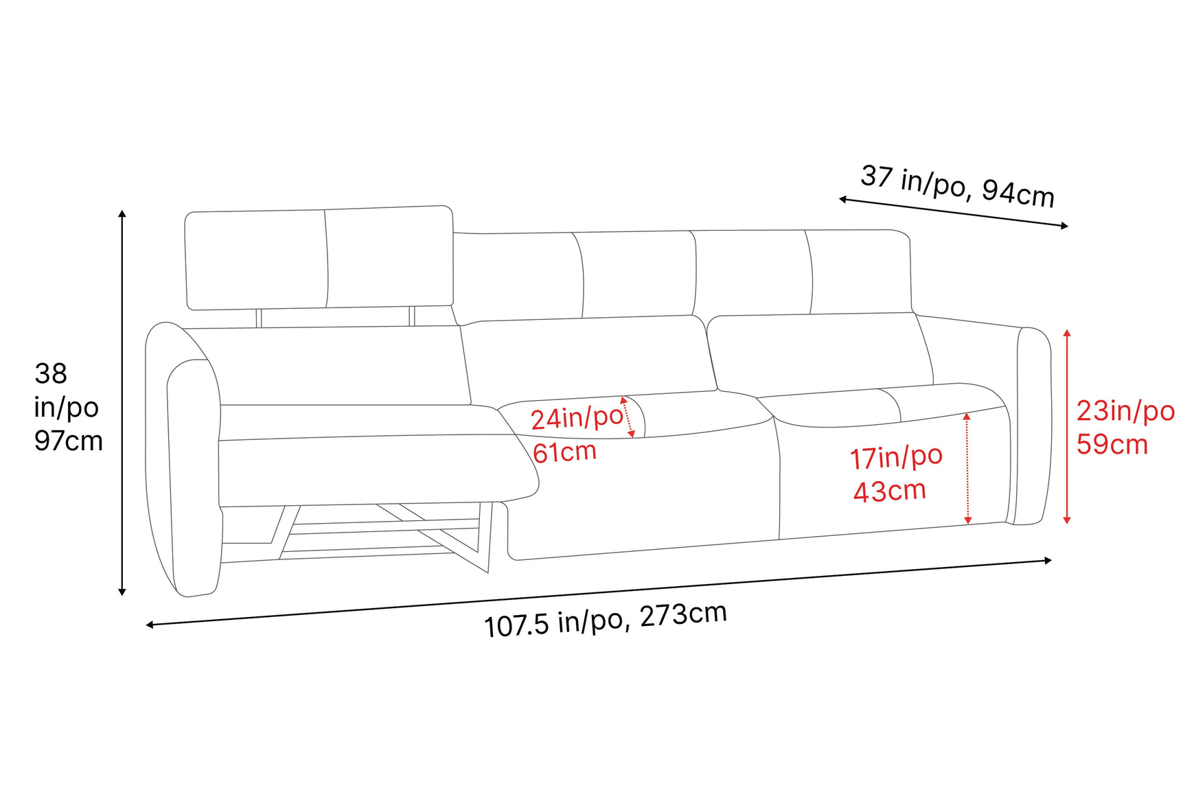 Alessia Leather Recliner Lounge