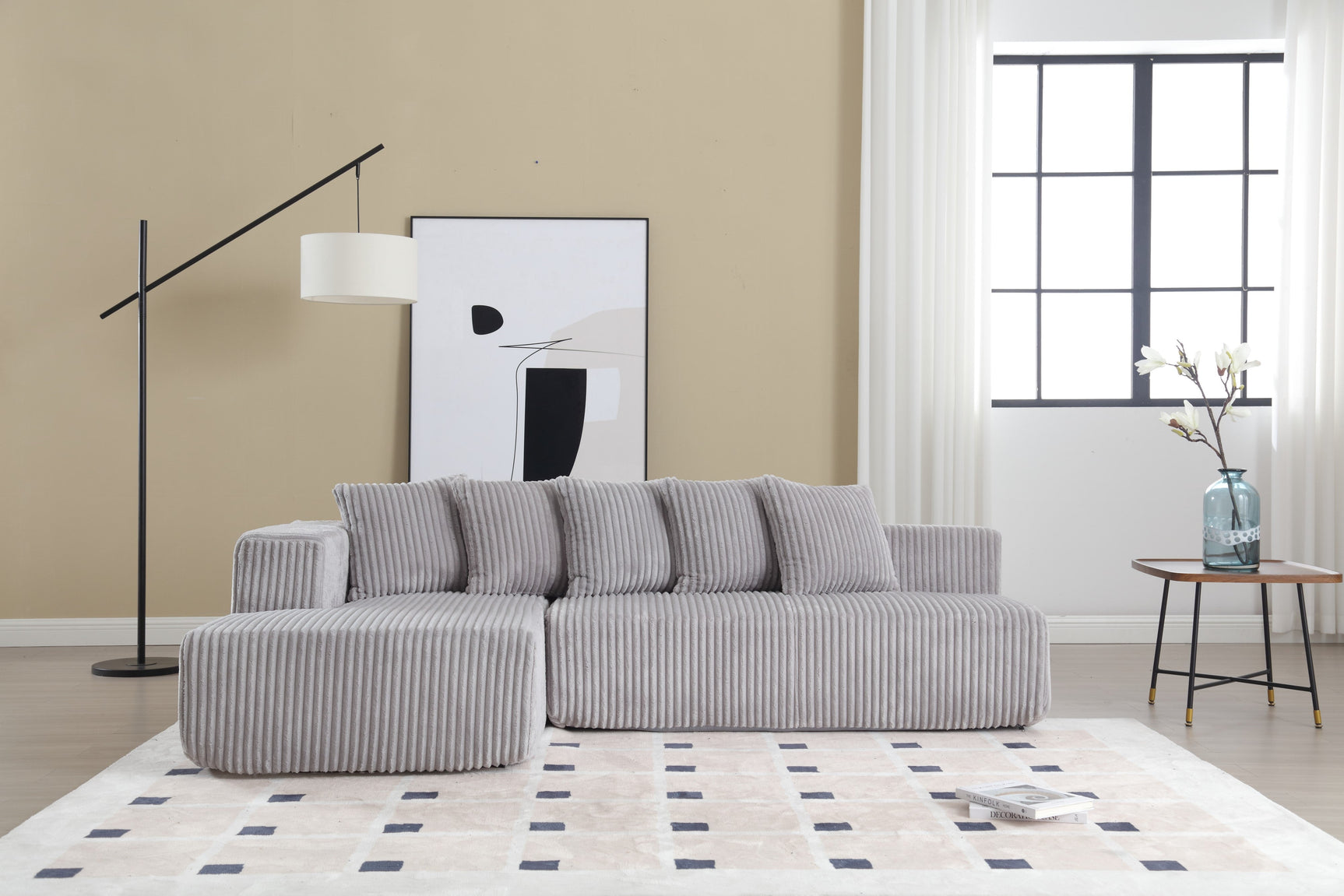 Alexus Corduroy Fabric Sectional Lounge