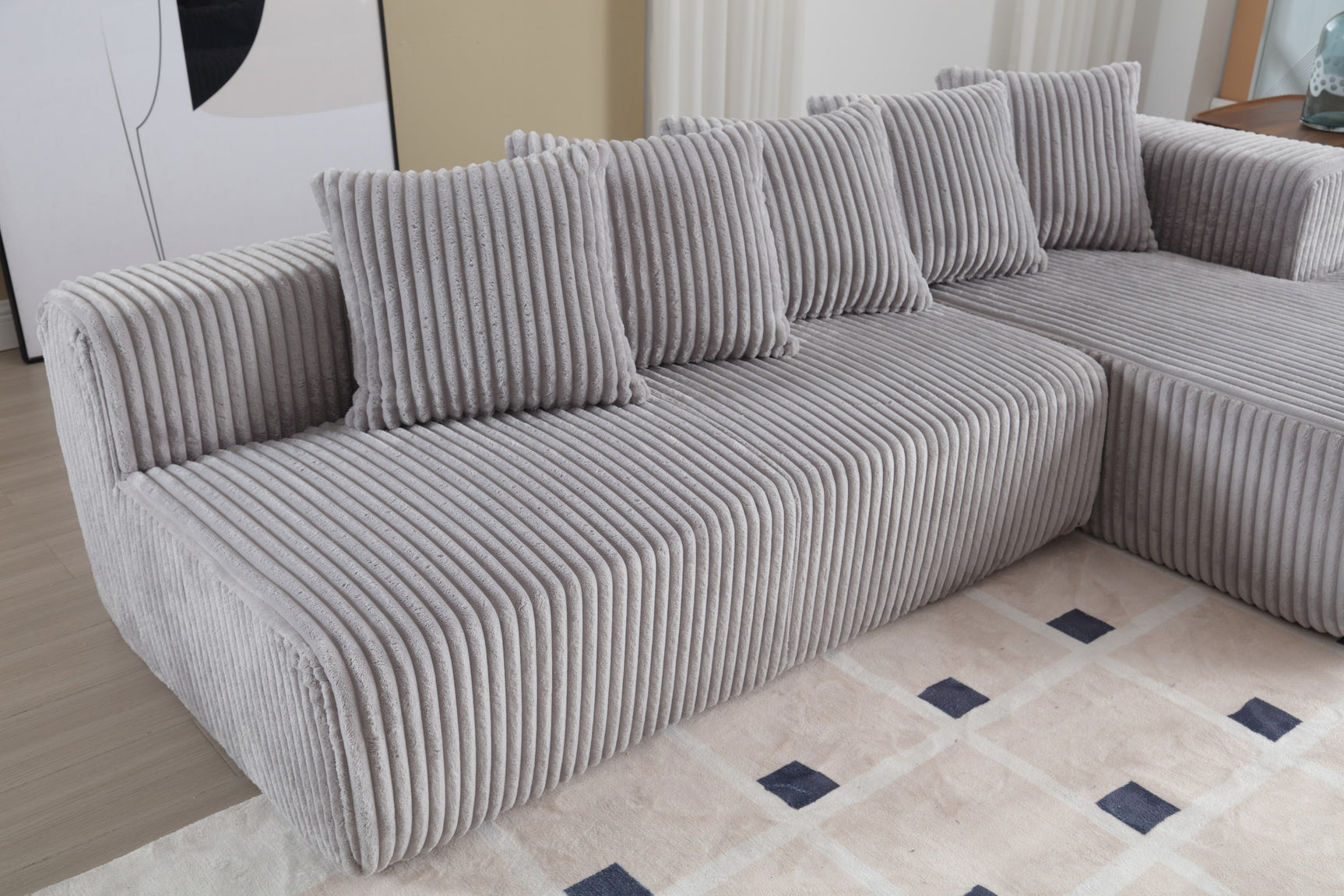 Alexus Corduroy Fabric Sectional Lounge