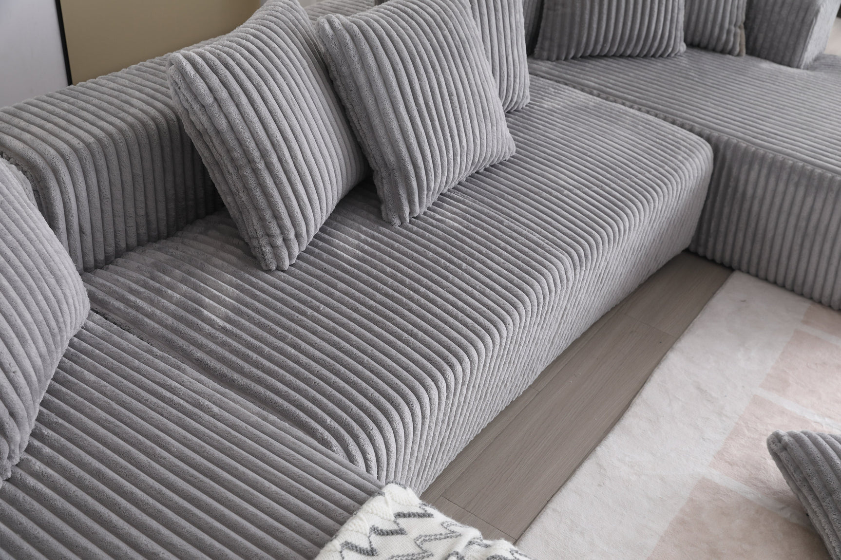 Alexus Corduroy Fabric Sectional Lounge