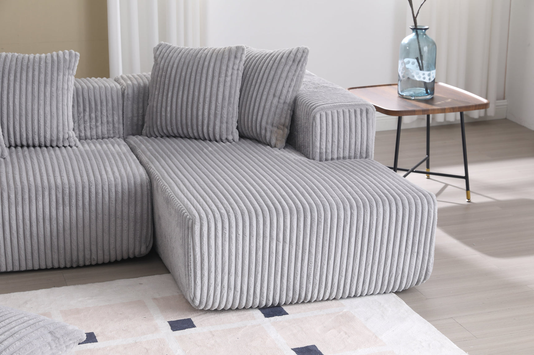 Alexus Corduroy Fabric Sectional Lounge