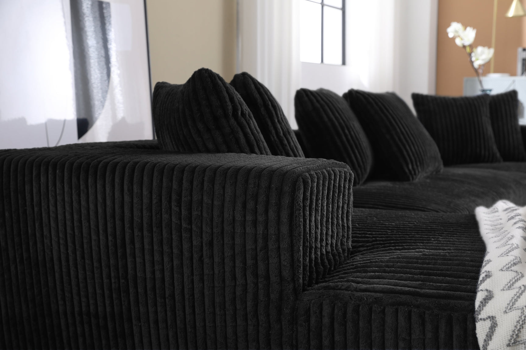 Alexus Corduroy Fabric Sectional Lounge