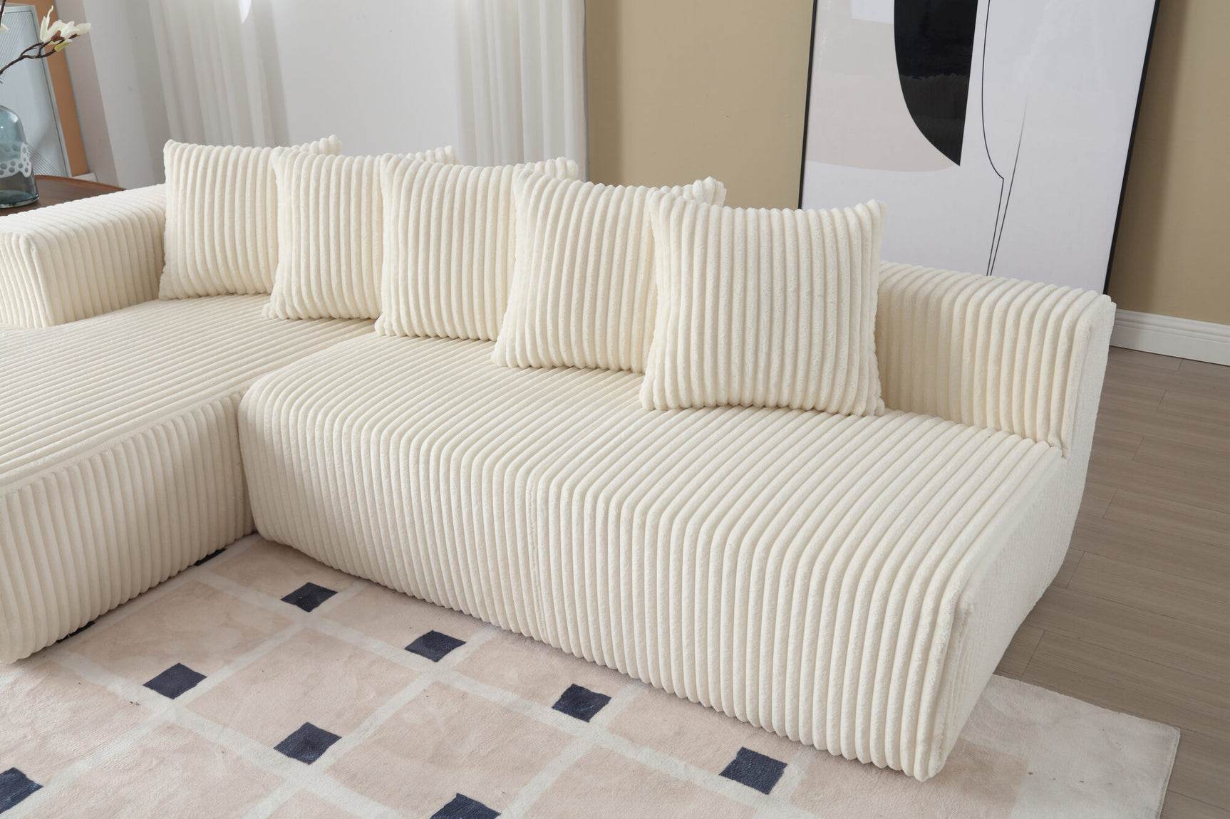 Alexus Corduroy Fabric Sectional Lounge