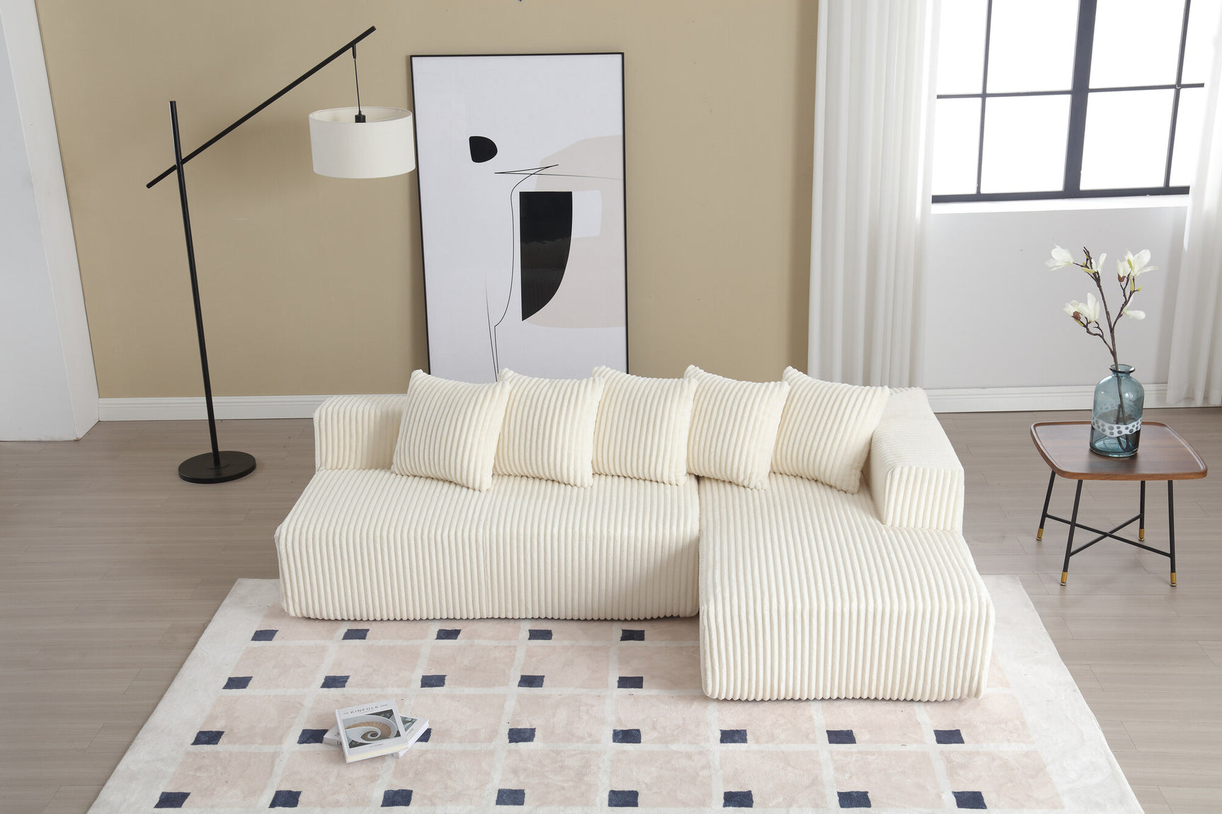 Alexus Corduroy Fabric Sectional Lounge