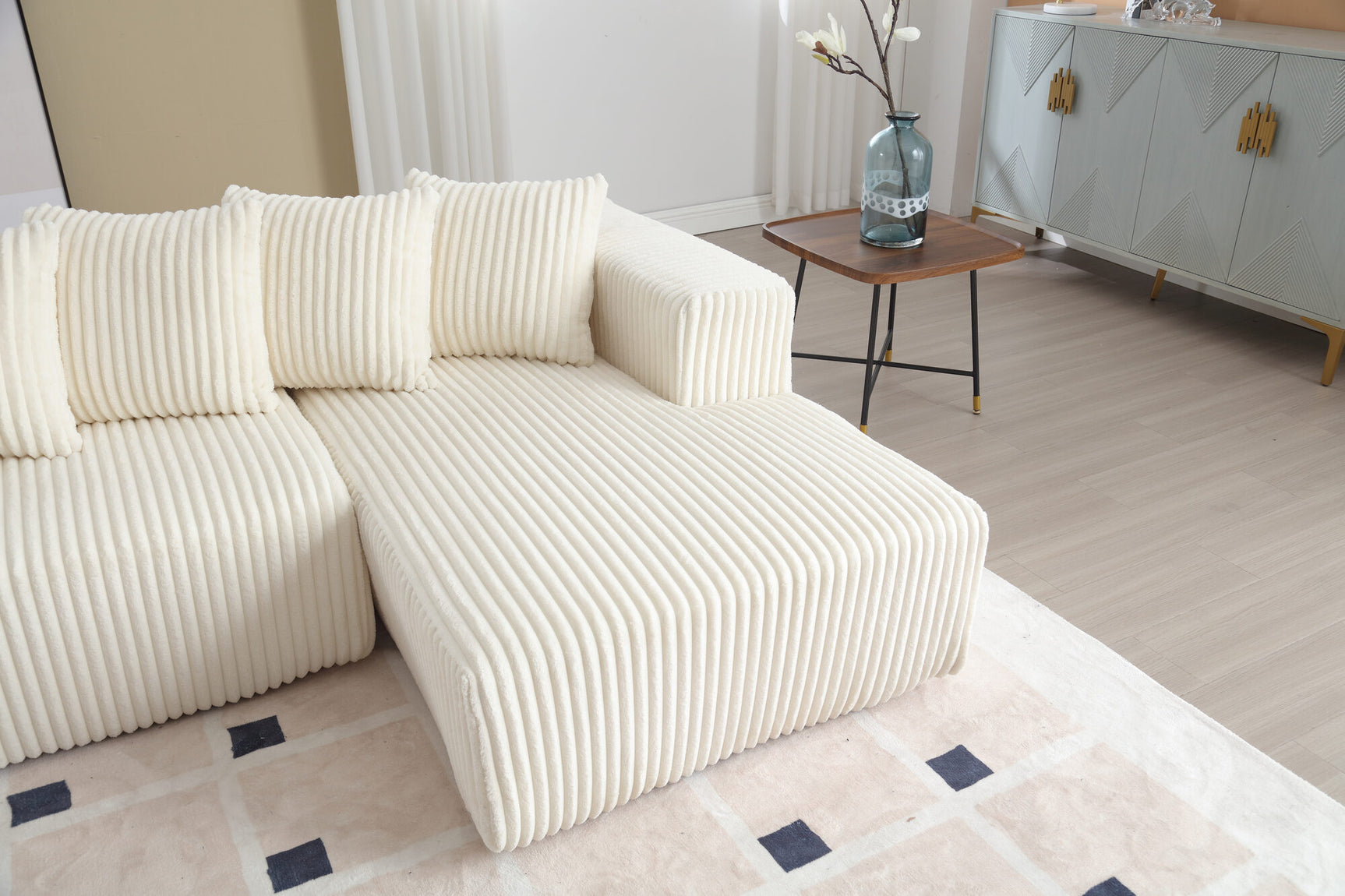 Alexus Corduroy Fabric Sectional Lounge