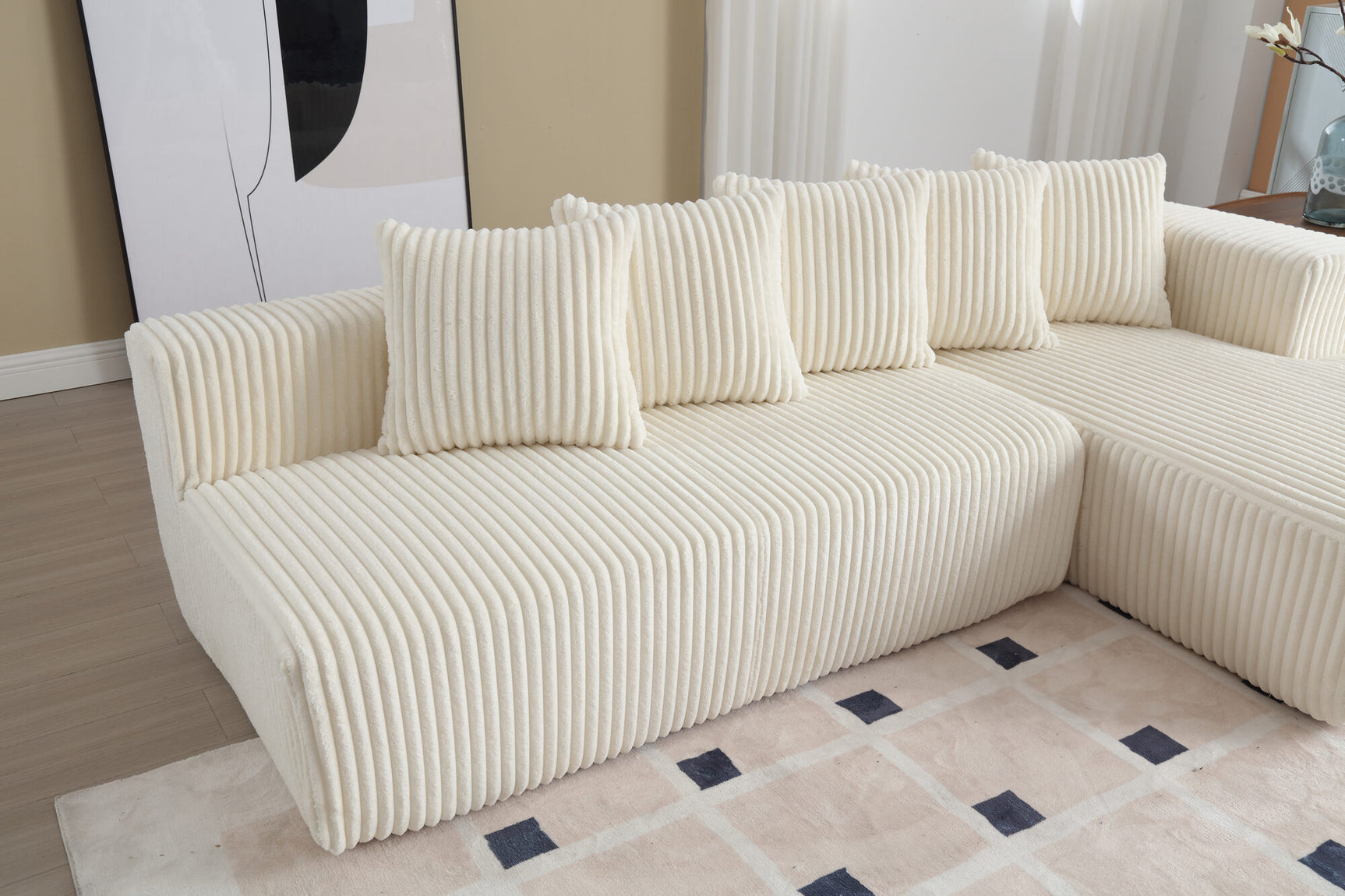 Alexus Corduroy Fabric Sectional Lounge