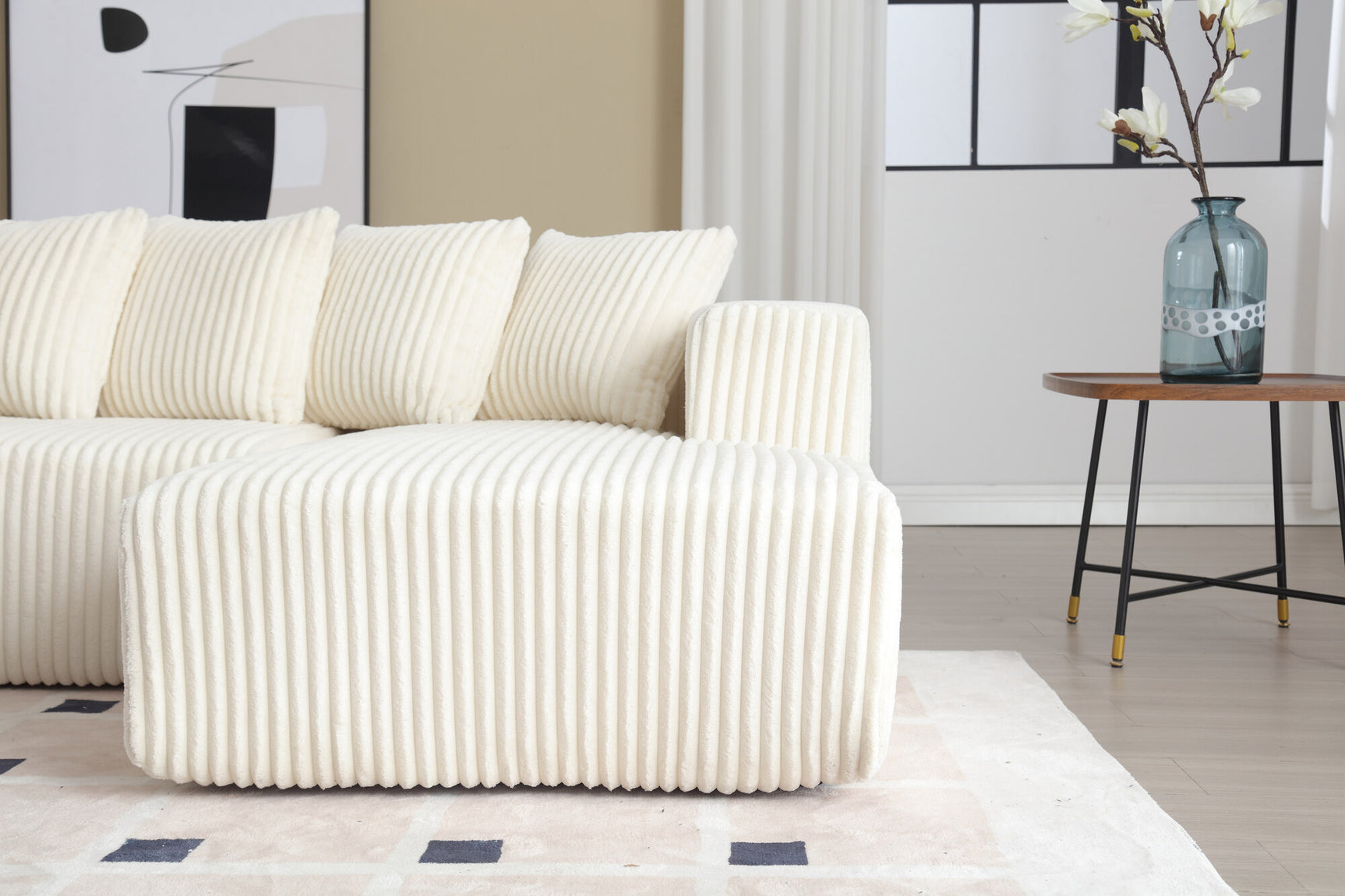 Alexus Corduroy Fabric Sectional Lounge