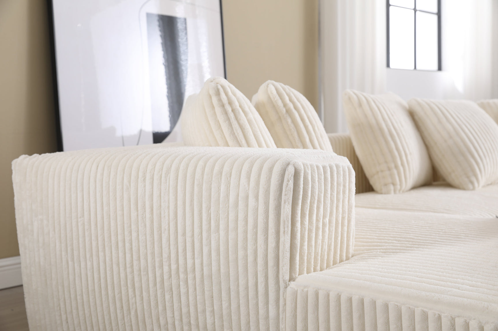 Alexus Corduroy Fabric Sectional Lounge