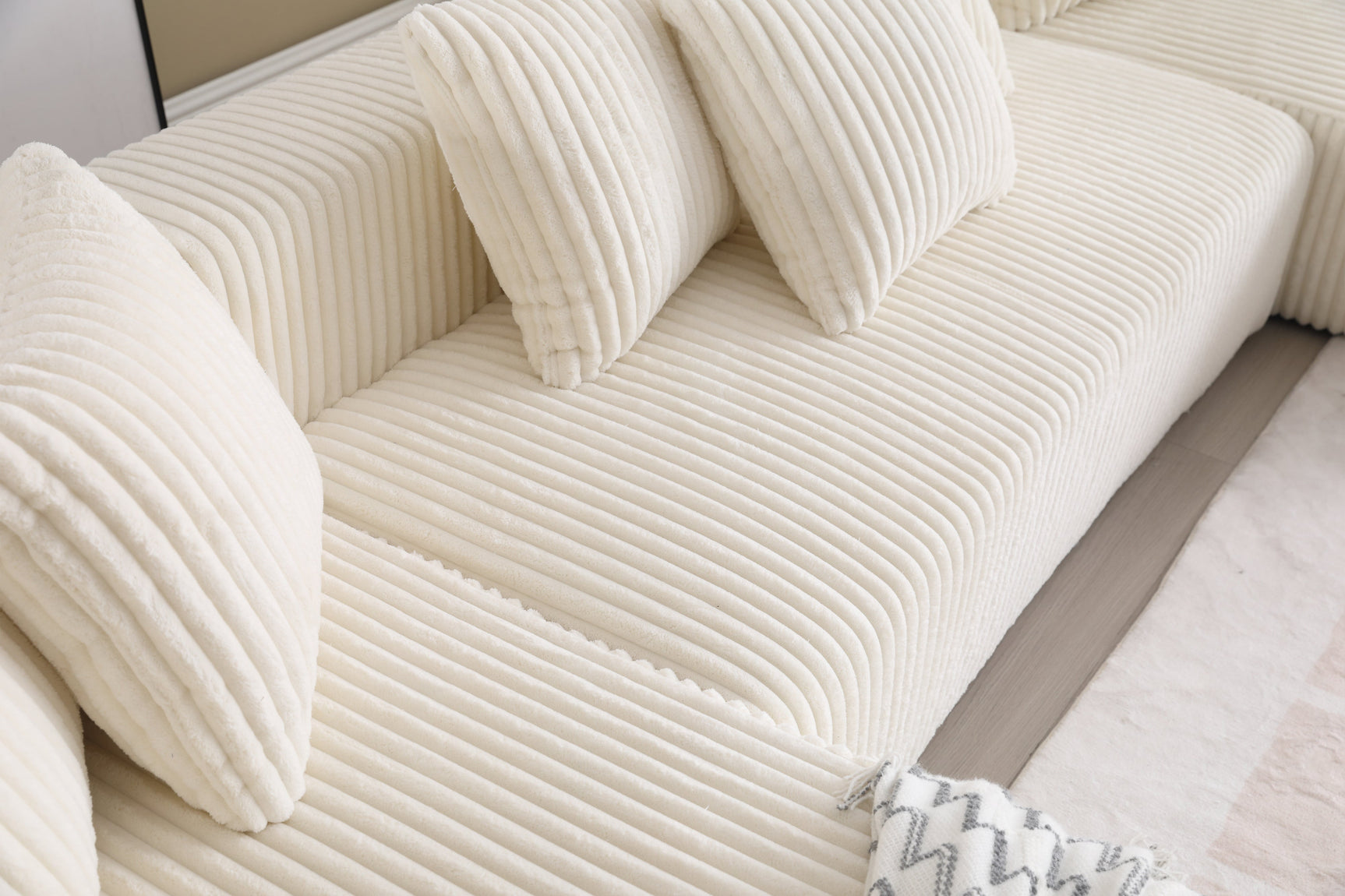 Alexus Corduroy Fabric Sectional Lounge