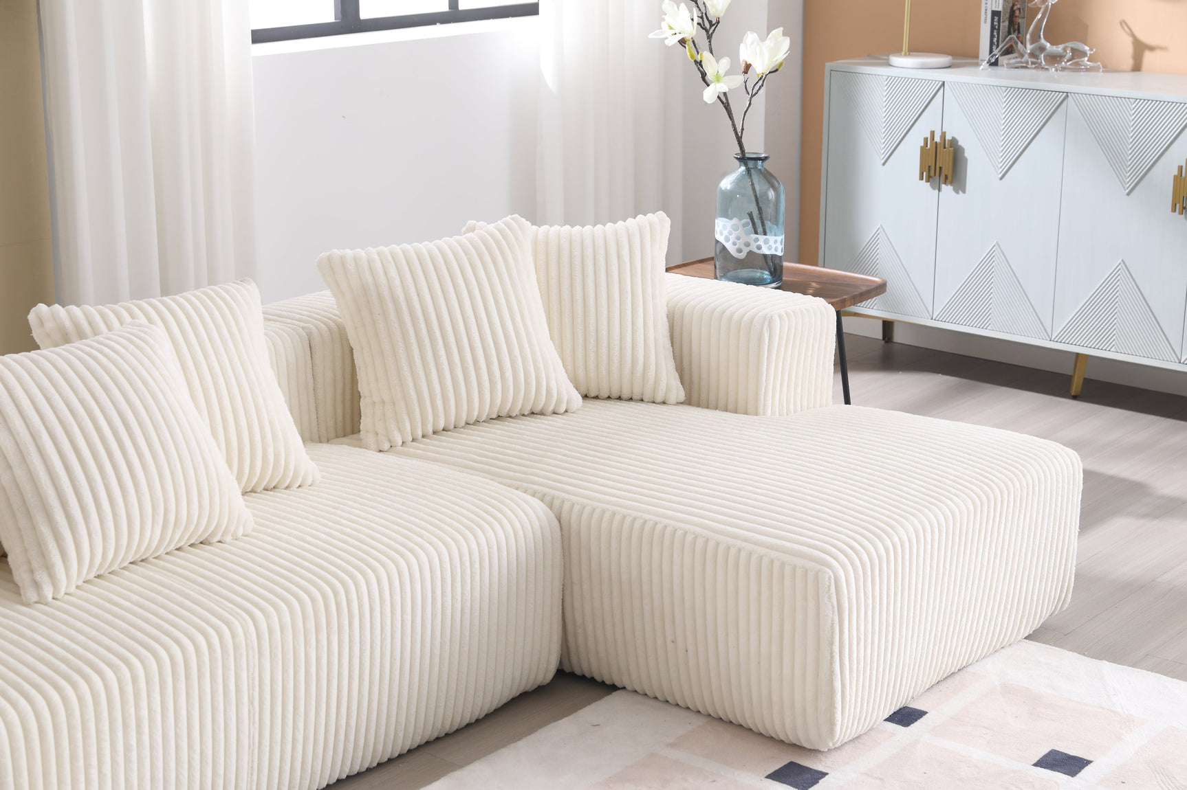 Alexus Corduroy Fabric Sectional Lounge