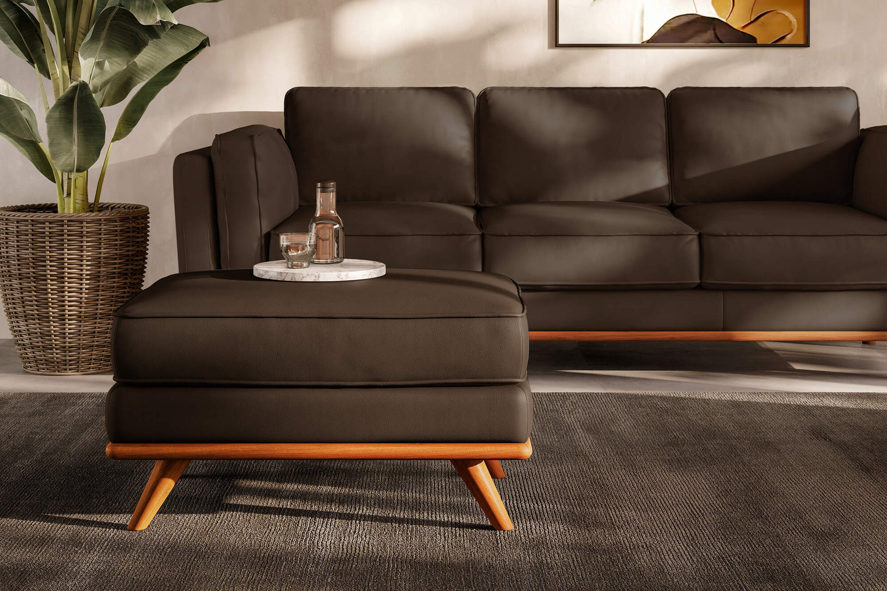 Artisan Leather Ottoman