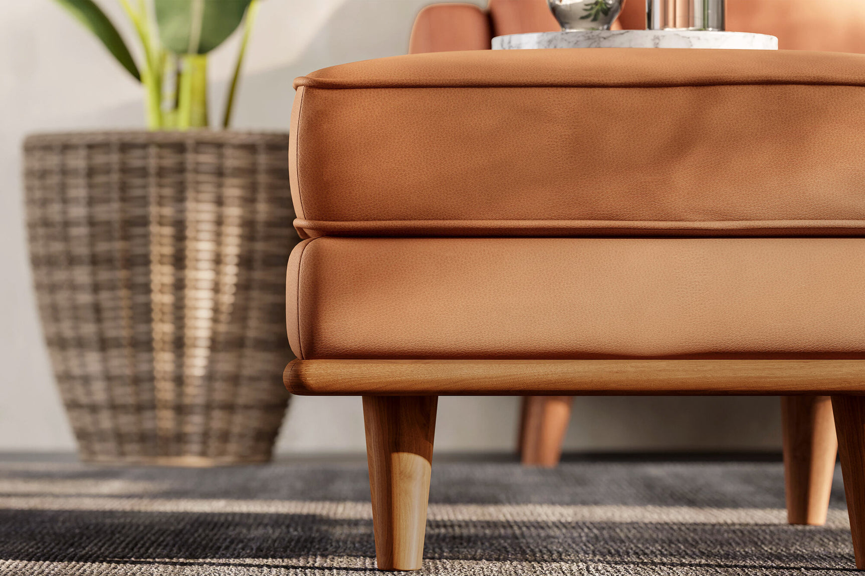 Artisan Leather Ottoman