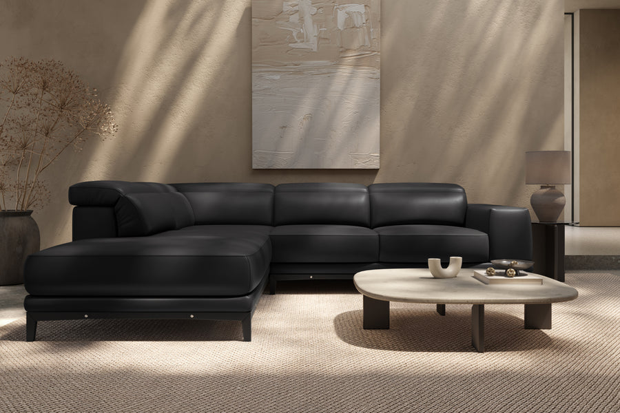 Valletta Leather Corner Sectional Lounge