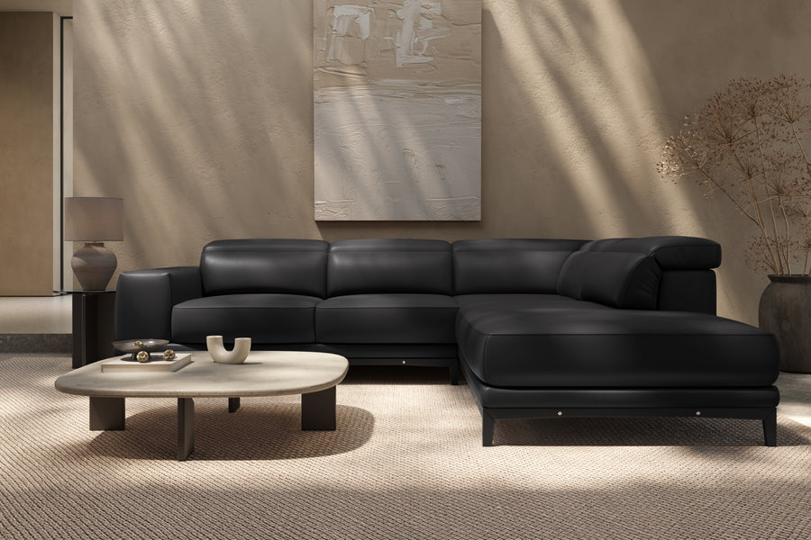 Valletta Leather Corner Sectional Lounge