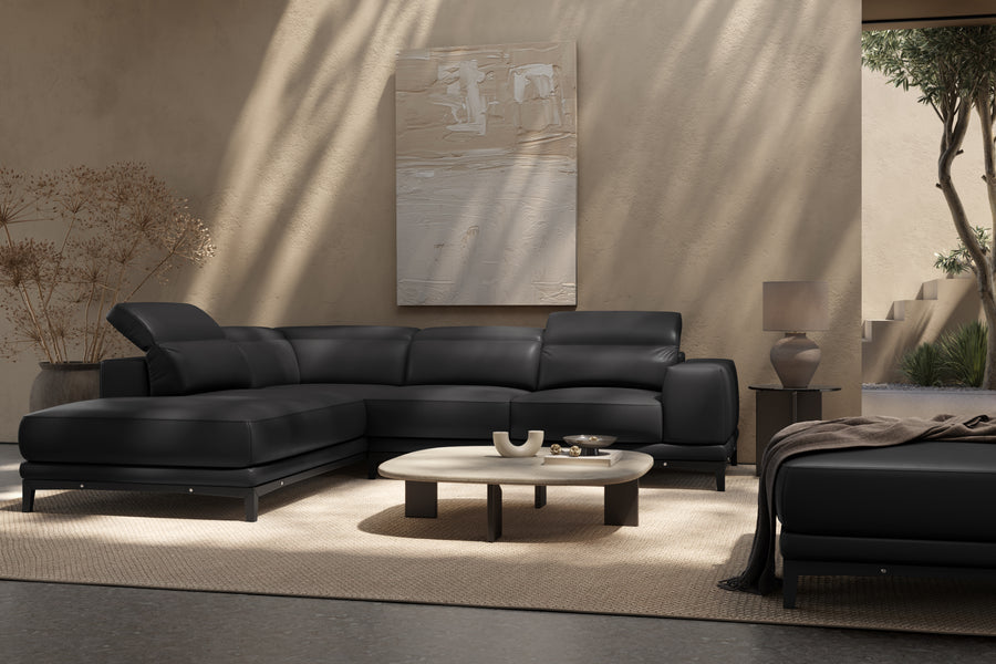 Valletta Leather Corner Sectional Lounge