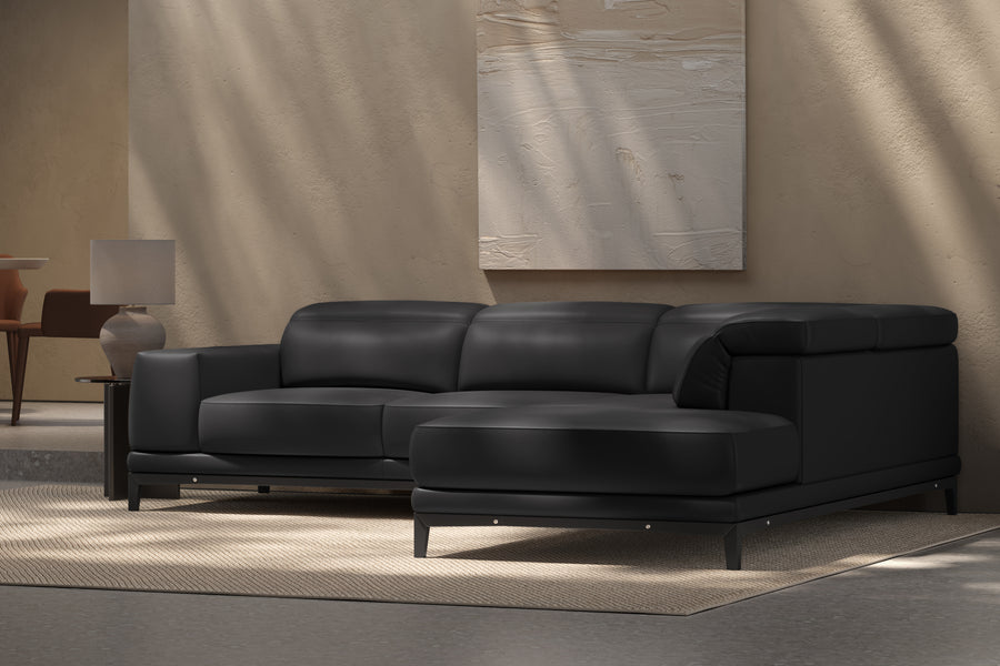 Valletta Leather Corner Sectional Lounge