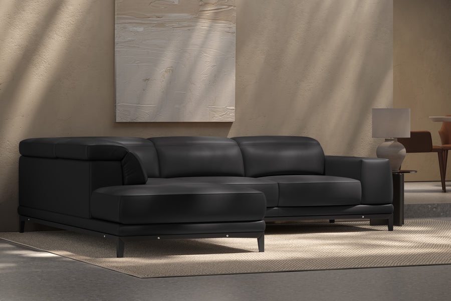 Valletta Leather Corner Sectional Lounge