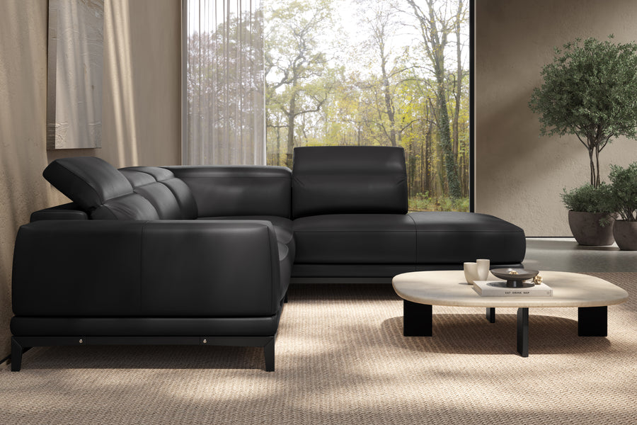 Valletta Leather Corner Sectional Lounge