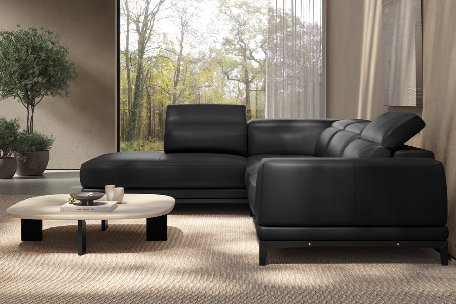Valletta Leather Corner Sectional Lounge
