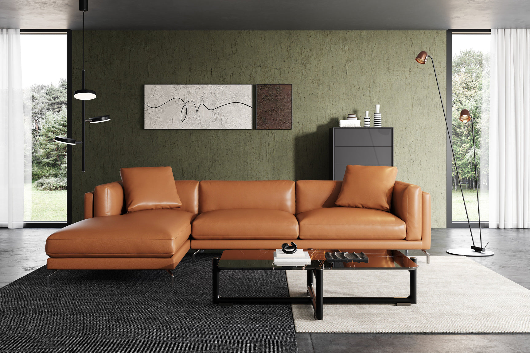 Zadar Leather Sectional Lounge