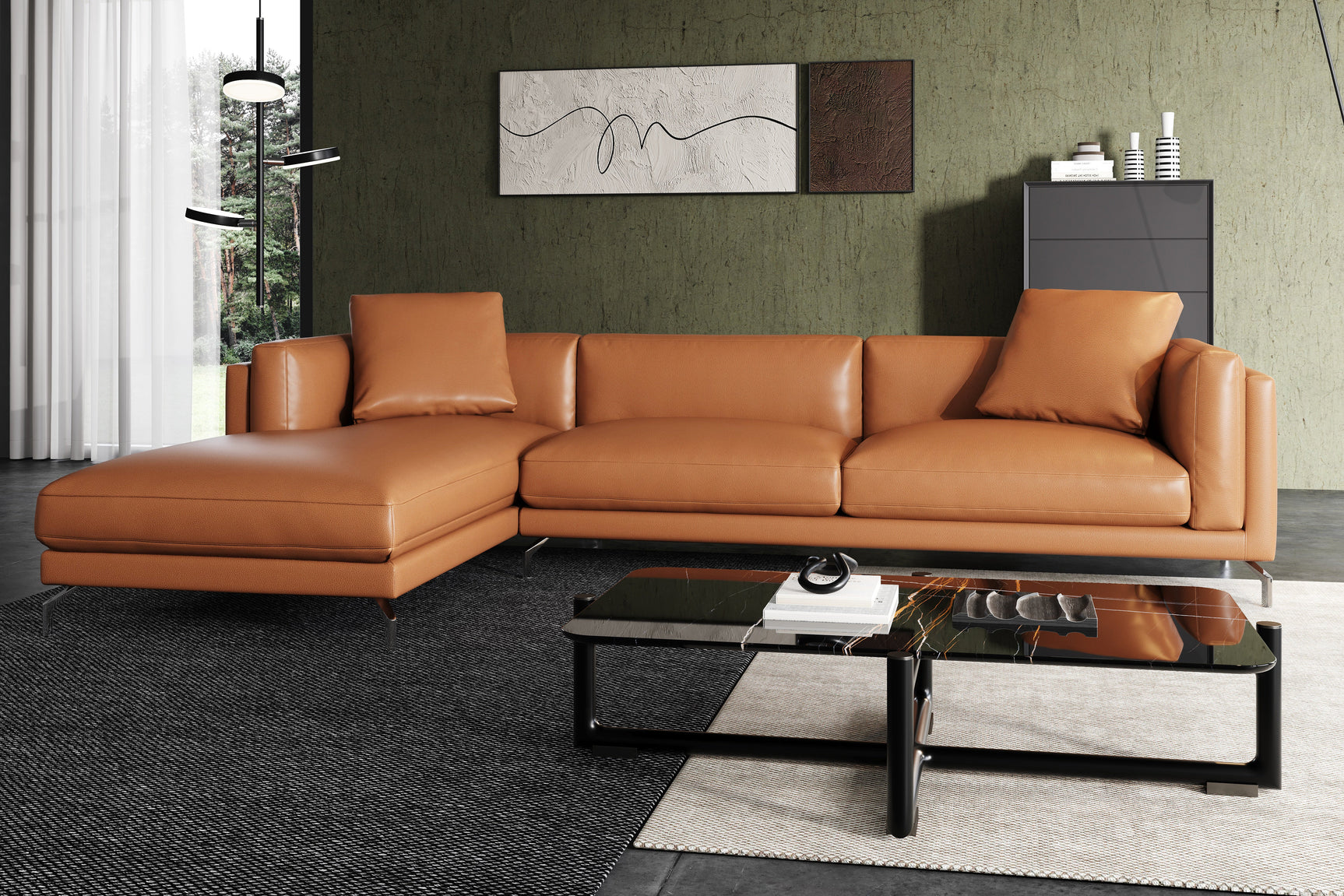 Zadar Leather Sectional Lounge