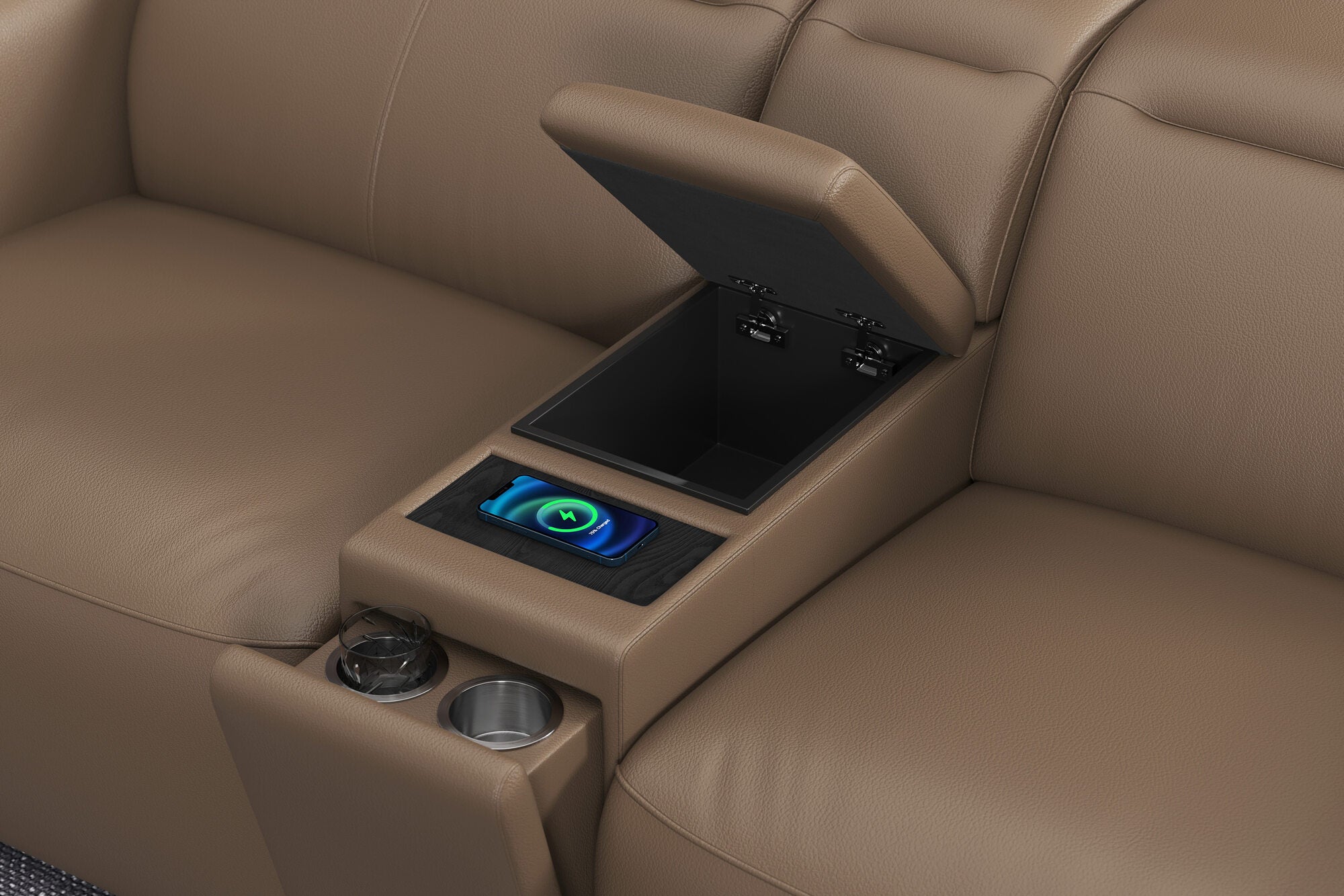 Carmen Leather Dual Recliner Lounge with Console