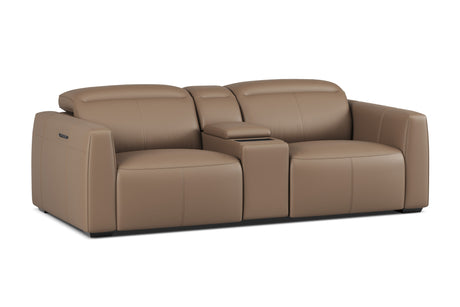 Carmen Leather Dual Recliner Lounge with Console