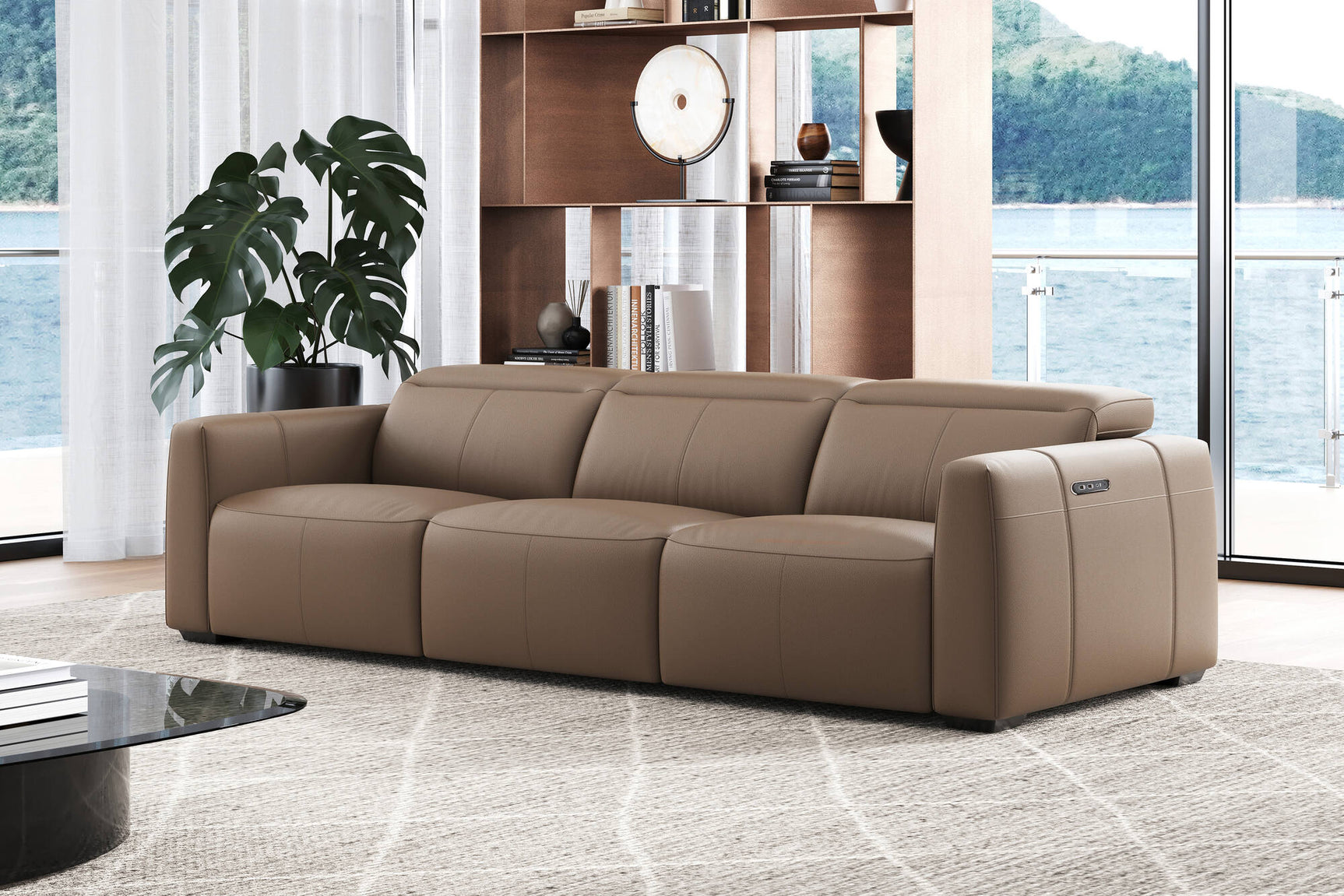 Carmen Leather Dual Recliner Lounge