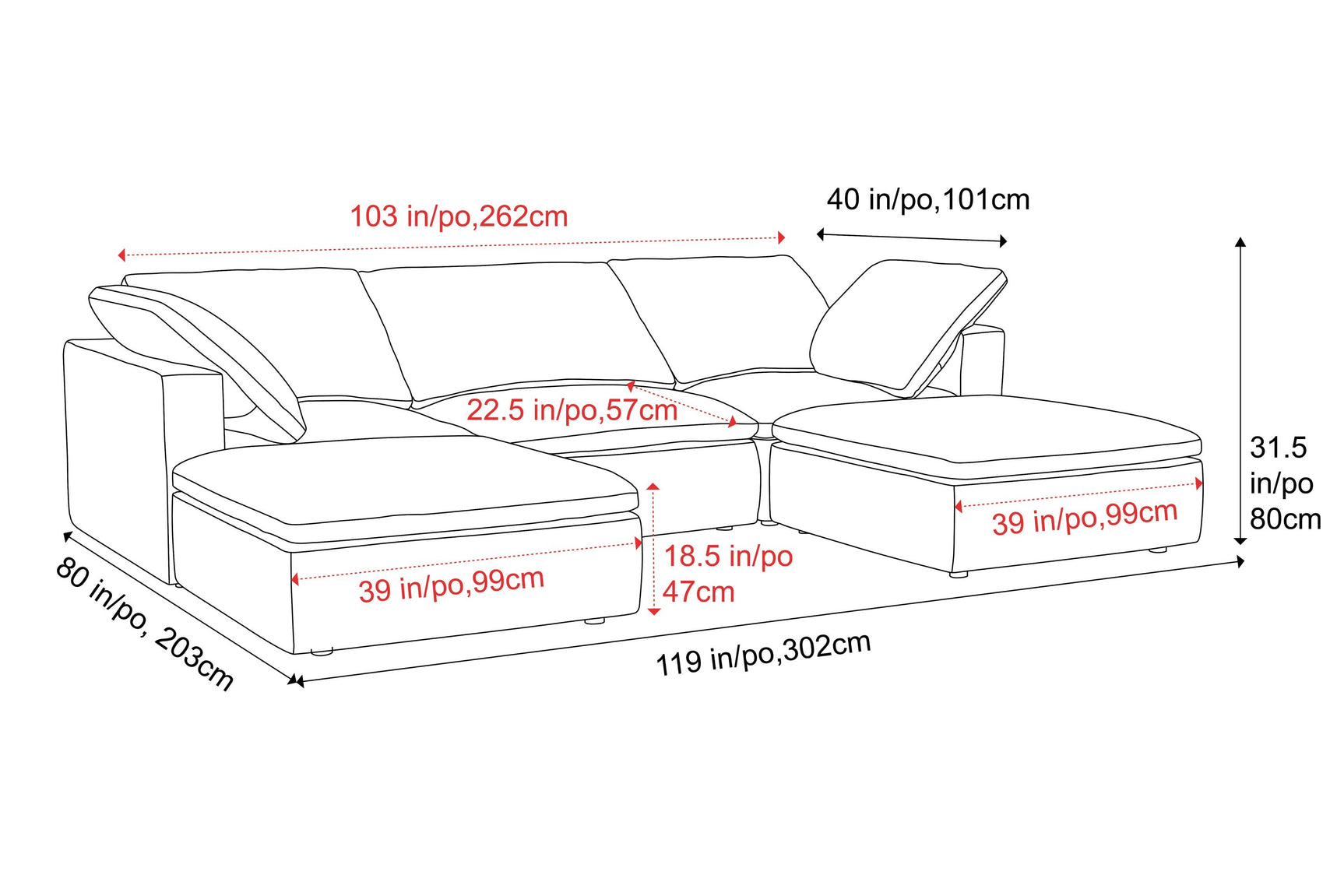 Claire Leather Modular Lounge