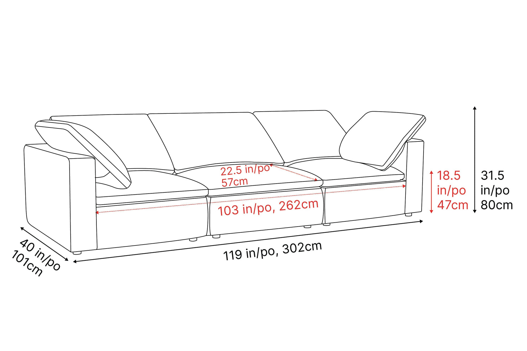 Claire Leather Modular Lounge