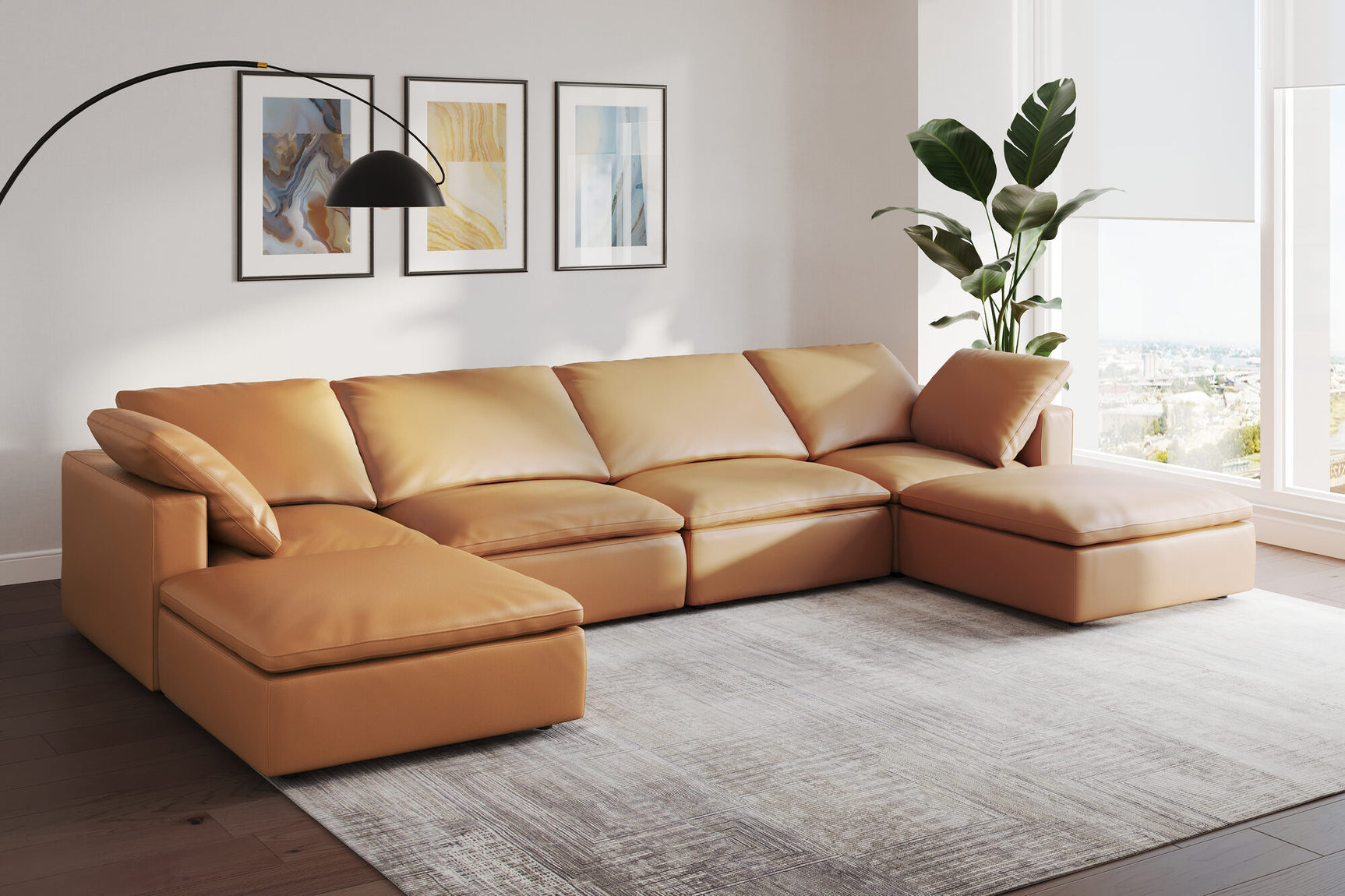 Claire Leather Modular Lounge