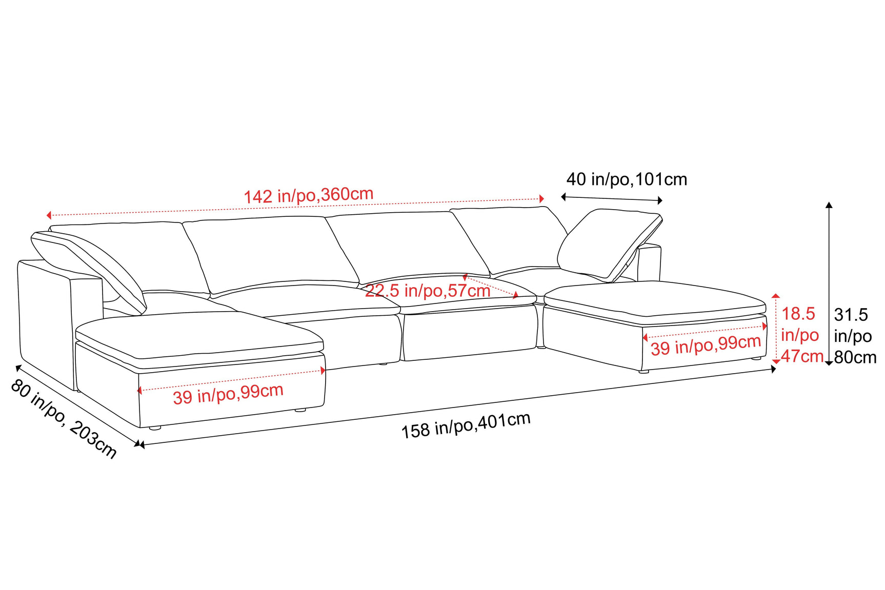 Claire Leather Modular Lounge