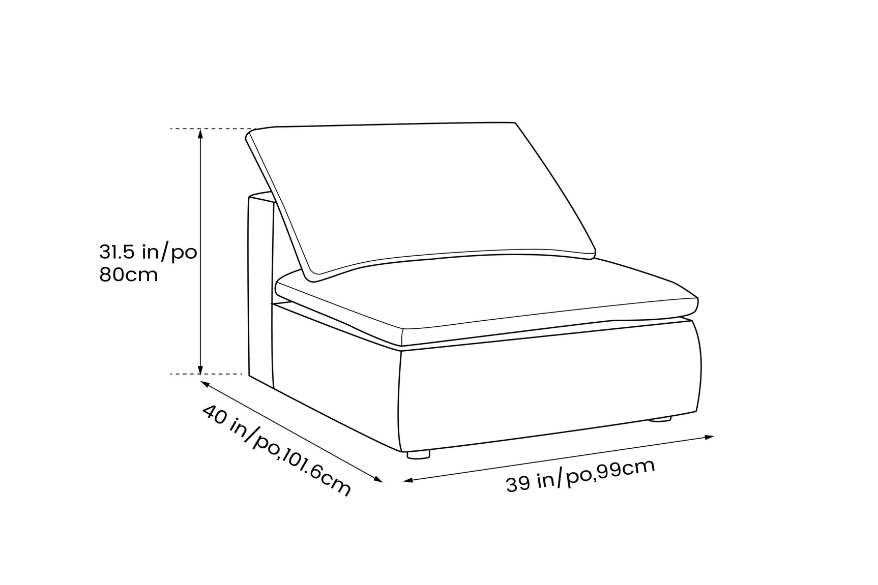 Claire Leather Armless Piece