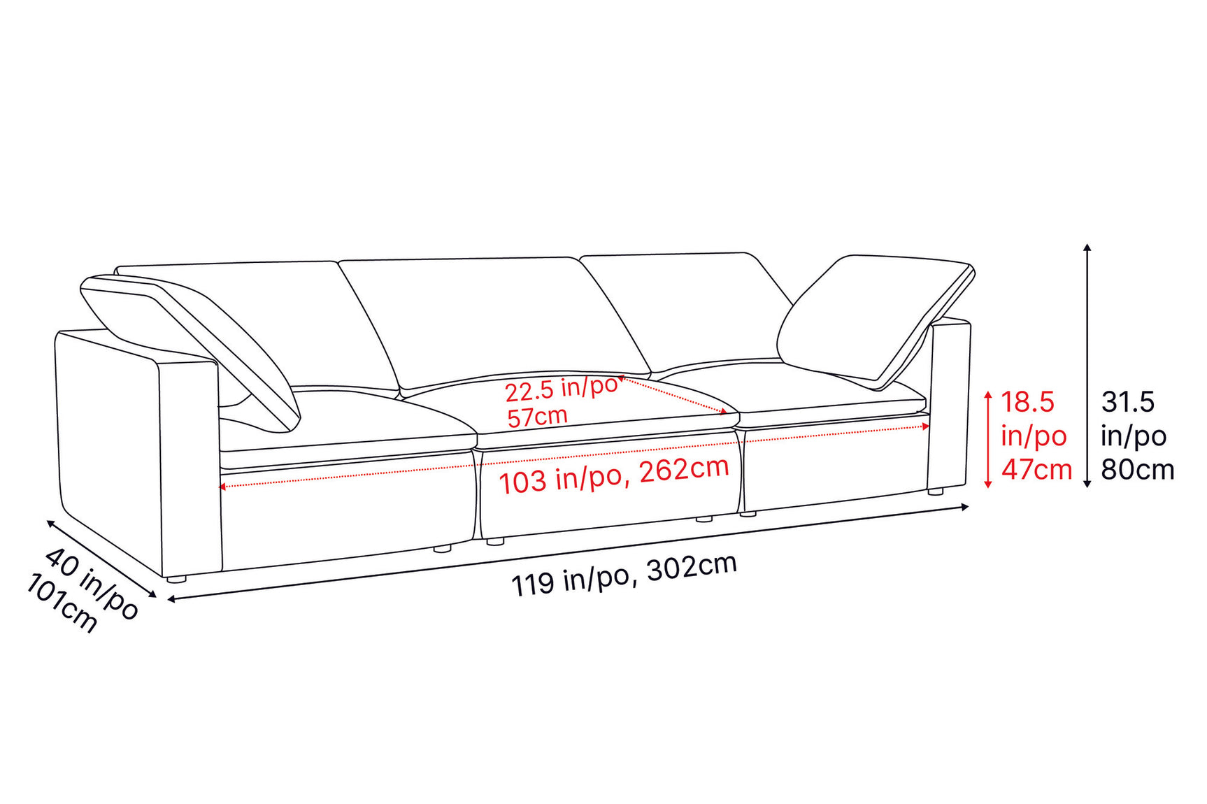 Claire Leather Modular Lounge