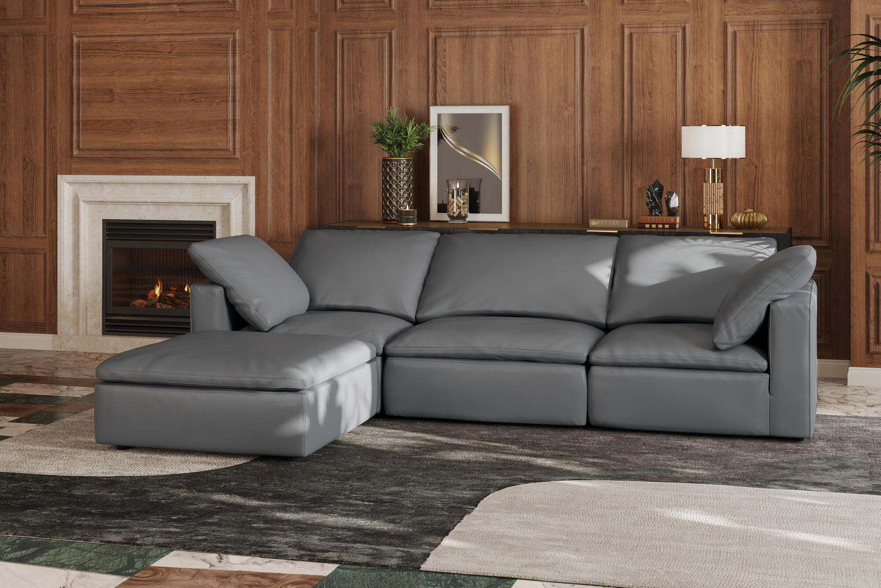 Claire Leather Modular Lounge